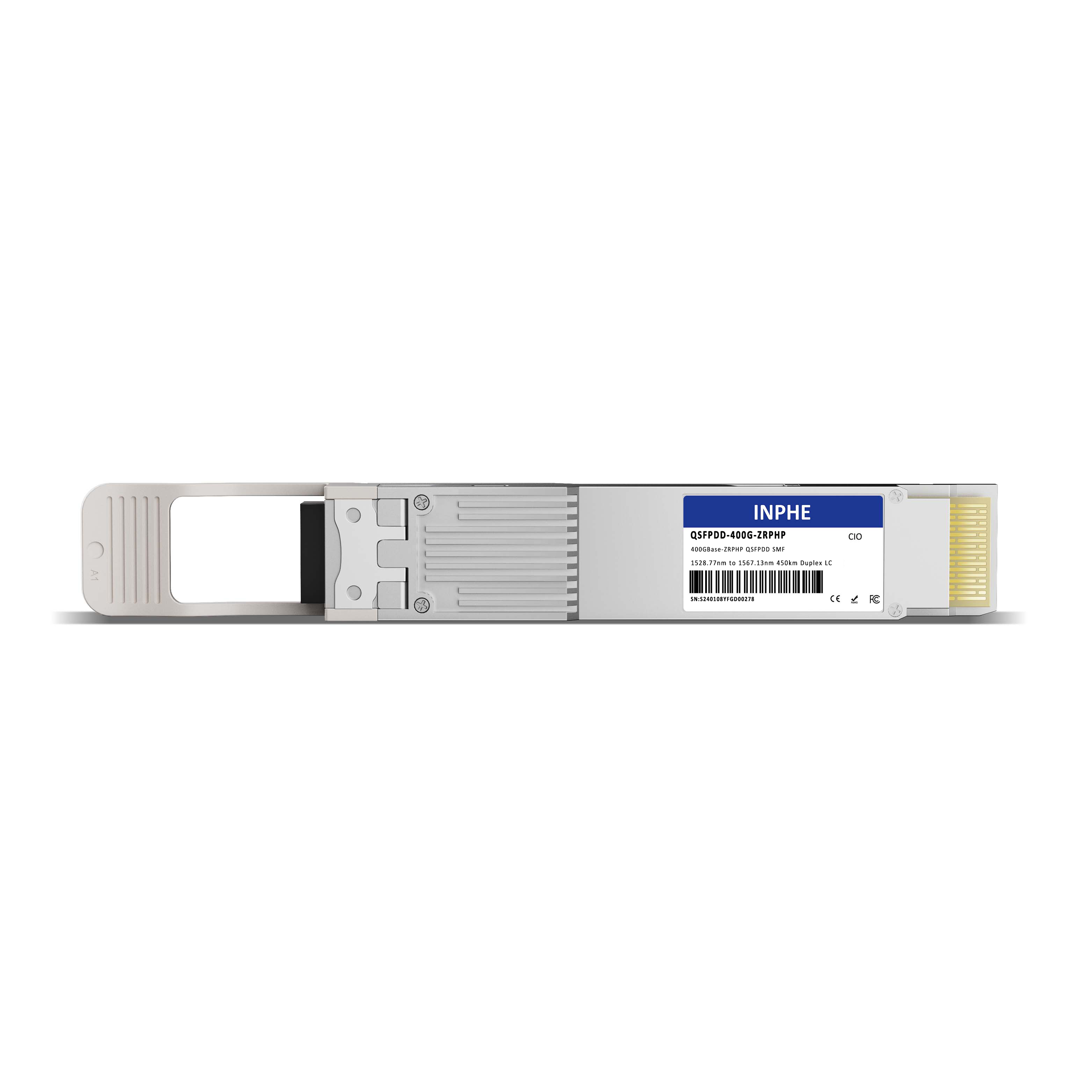Juniper 740-131168 QDD-400G-ZR-M-HP Compatible QSFPDD 400G ZR+ High Power 0-4dBm Coherent DWDM Tunable CH13-CH61 450km SMF Duplex LC DDM/DOM Optics Transceiver