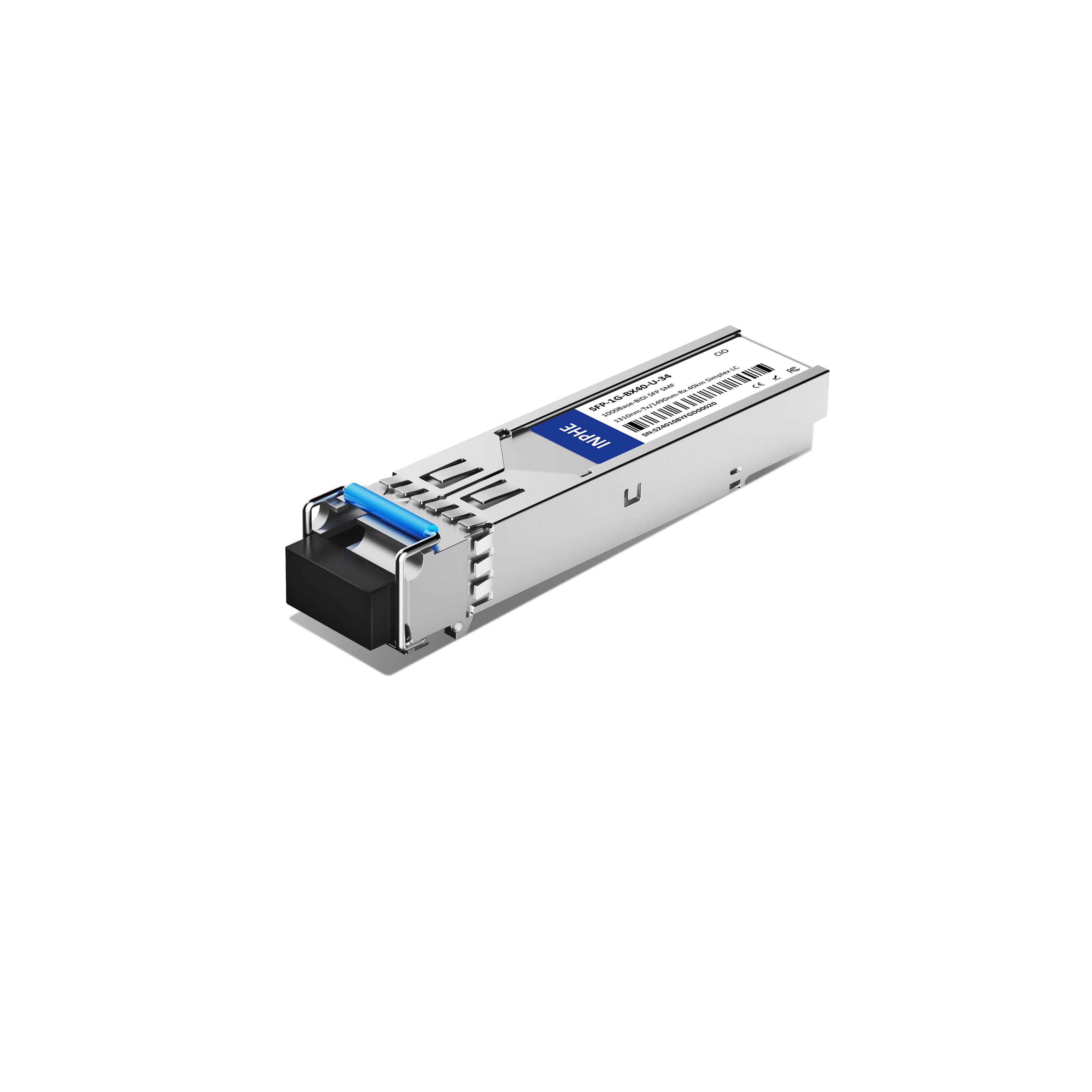 Cisco GLC-BX40-U-I Compatible SFP 1.25G BiDi 1310nm-Tx/1490nm-Rx 40km SMF Simplex LC DDM/DOM Optics Transceiver