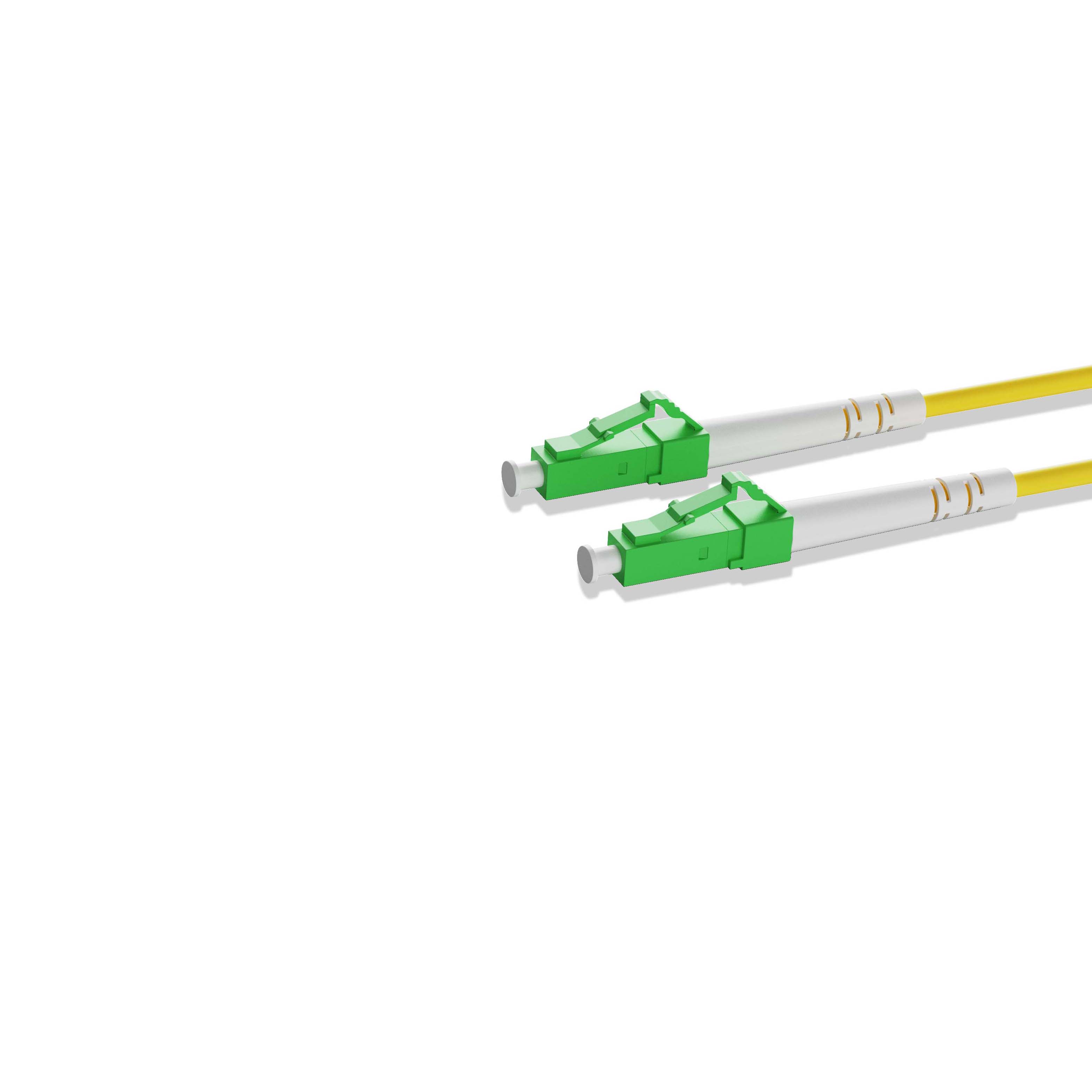0.3m 0.98ft Fiber Patch Cable 1 Fiber LC APC Simplex to LC APC Simplex Singlemode OS2 Riser OFNR  2.0mm Yellow