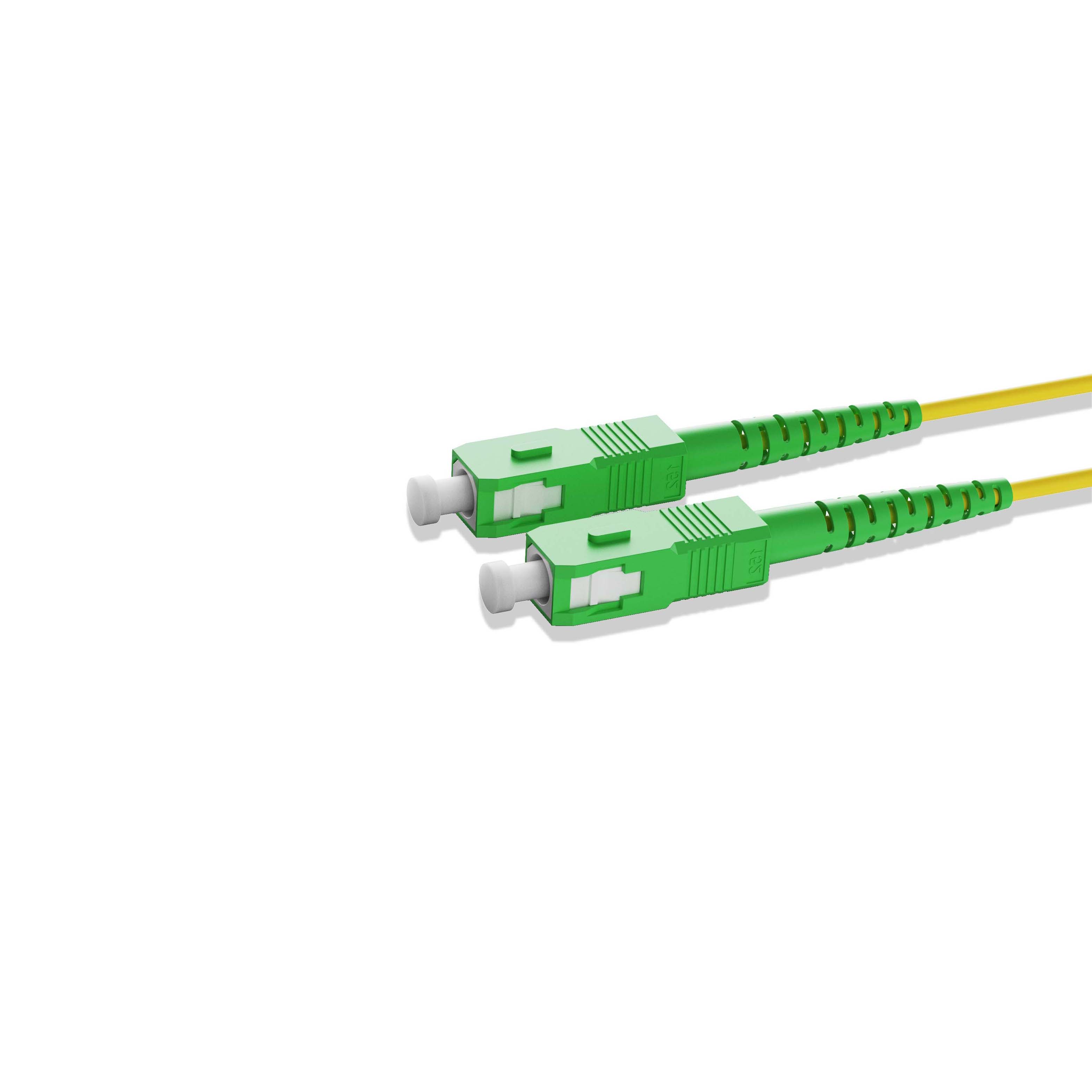 0.3m 0.98ft Fiber Patch Cable 1 Fiber SC APC Simplex to SC APC Simplex Singlemode OS2 Riser OFNR  2.0mm Yellow
