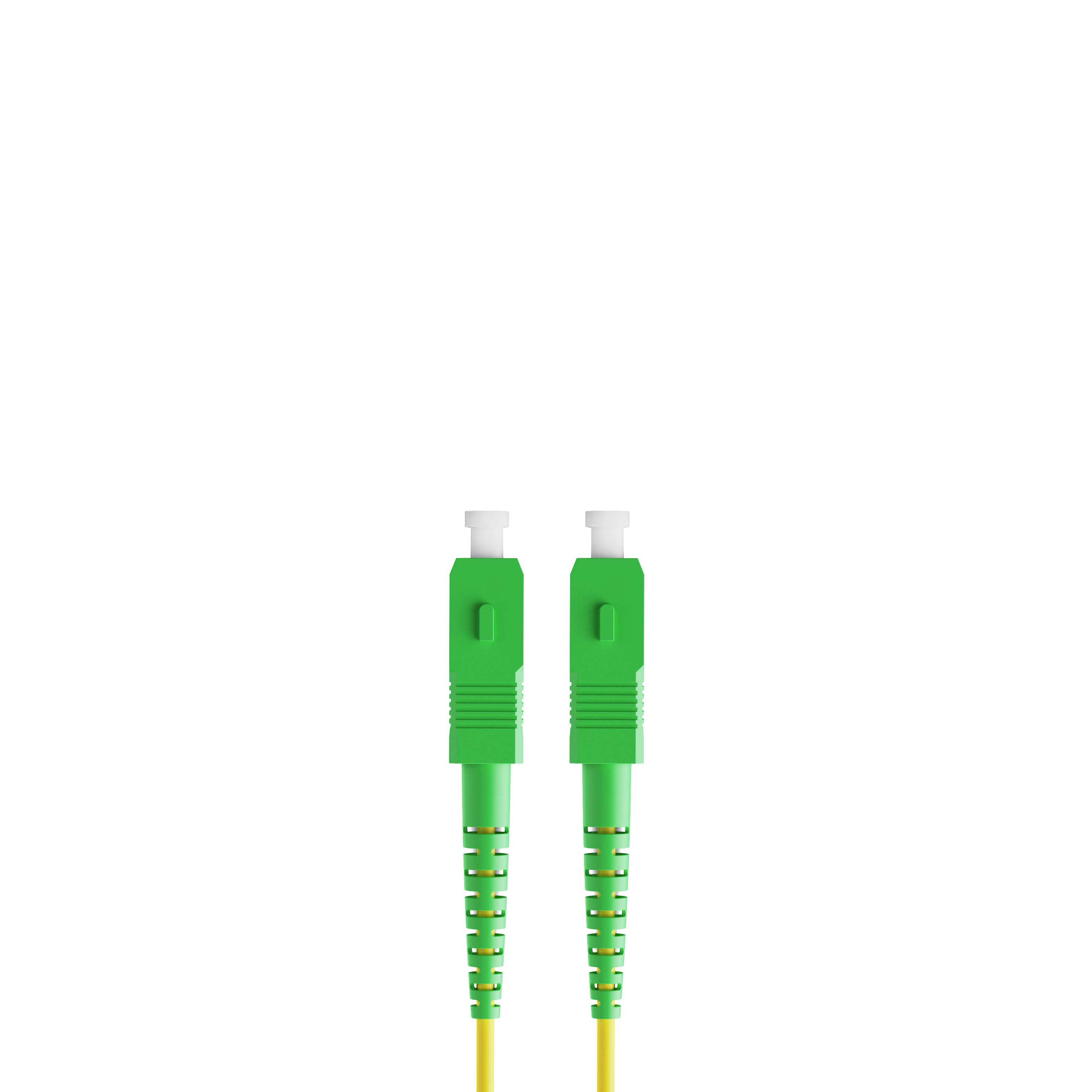 0.3m 0.98ft Fiber Patch Cable 1 Fiber SC APC Simplex to SC APC Simplex Singlemode OS2 Riser OFNR 2.0mm Yellow