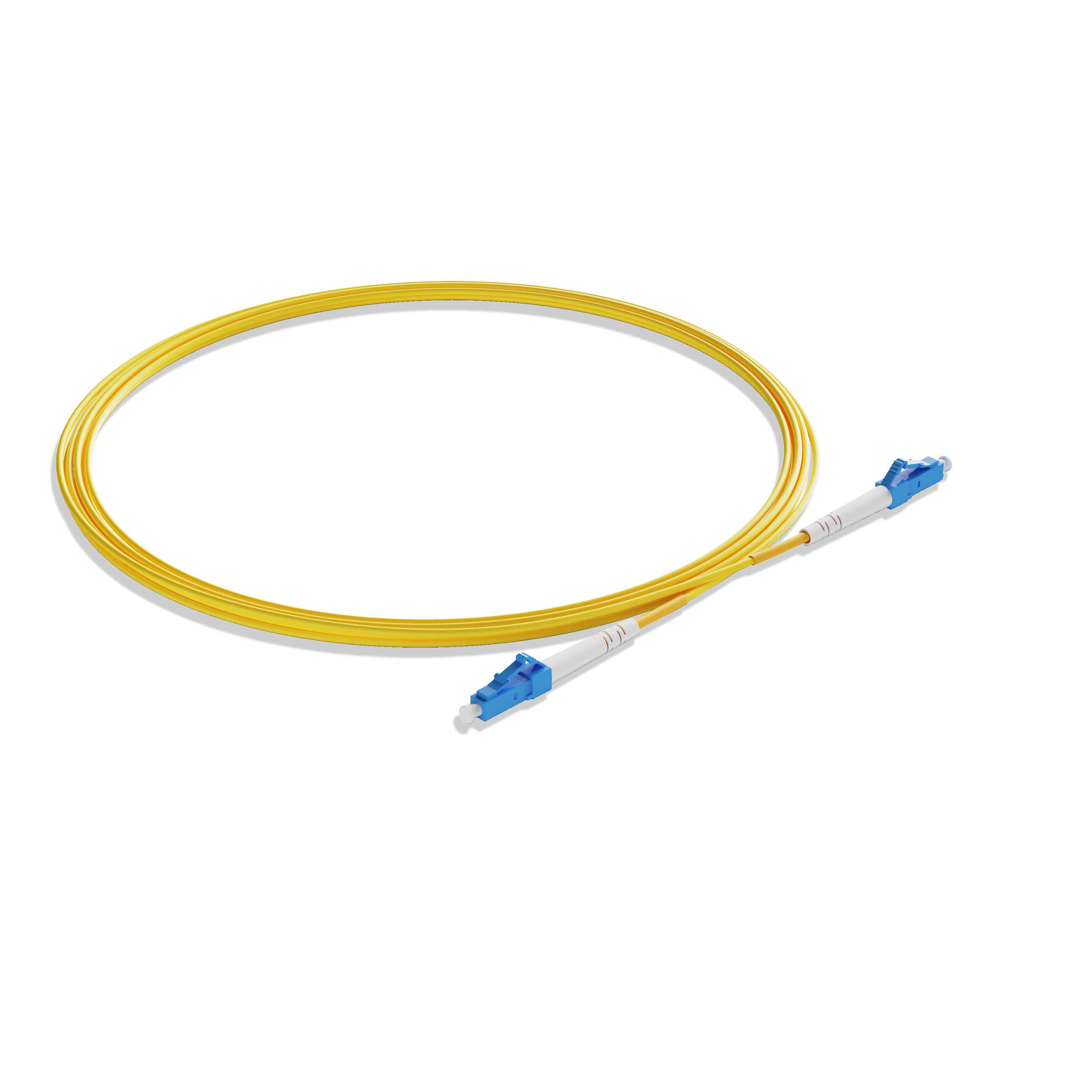 0.3m 0.98ft Fiber Patch Cable 1 Fiber LC UPC Simplex to LC UPC Simplex Singlemode OS2 Riser OFNR 2.0mm Yellow