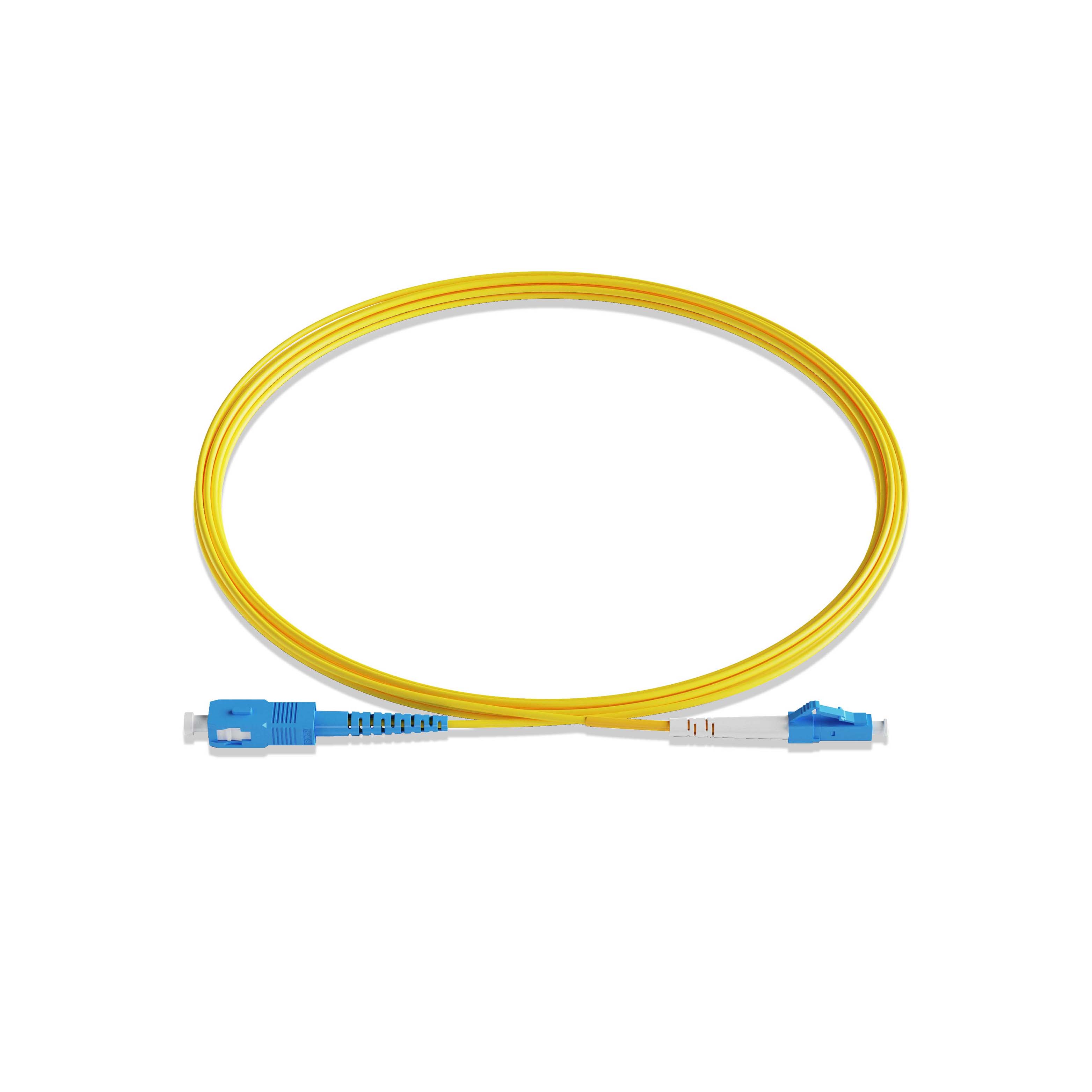 0.3m 0.98ft Fiber Patch Cable 1 Fiber LC UPC Simplex to SC UPC Simplex Singlemode OS2 Riser OFNR 2.0mm Yellow