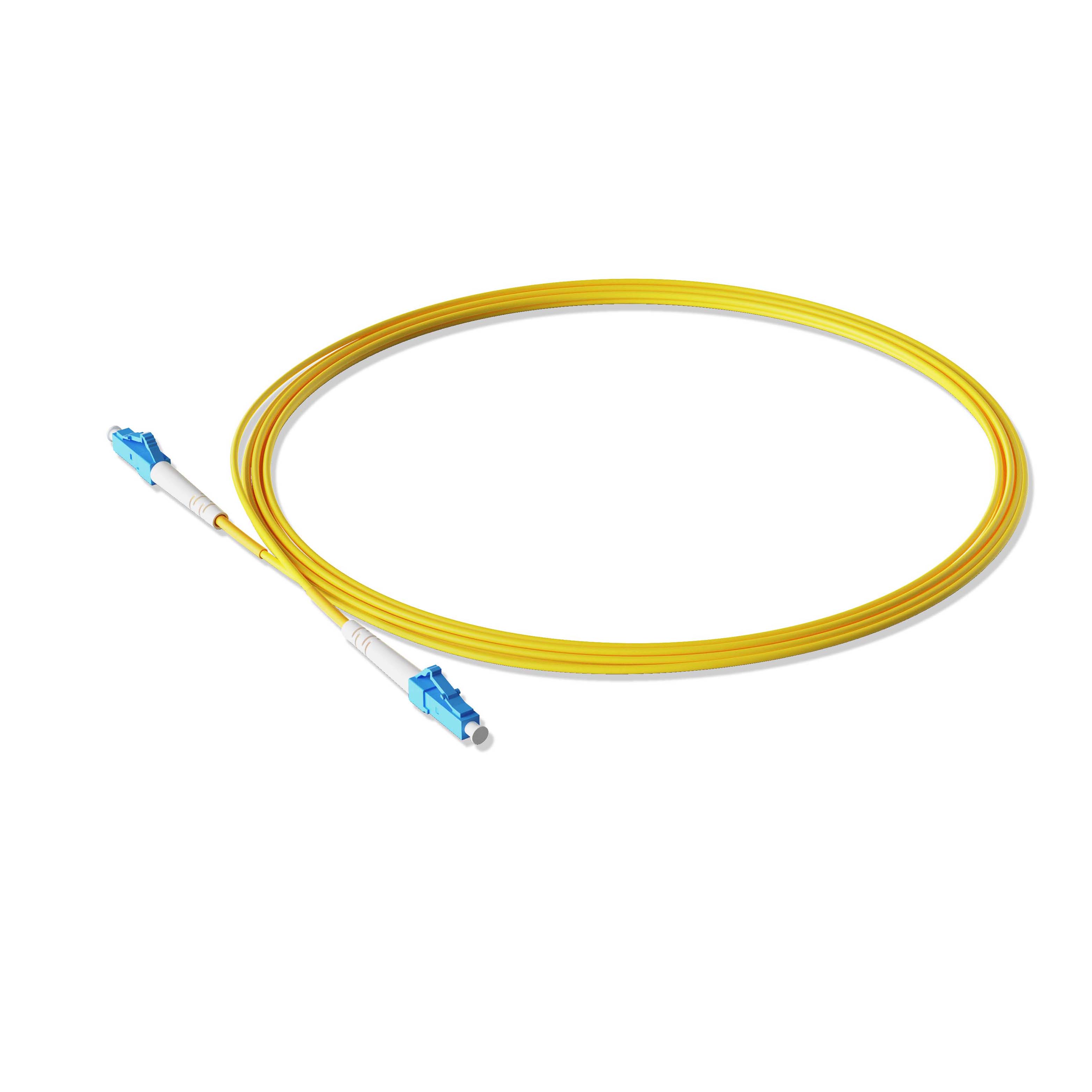 0.3m 0.98ft Fiber Patch Cable 1 Fiber LC UPC Simplex to LC UPC Simplex Singlemode OS2 Riser OFNR  2.0mm Yellow