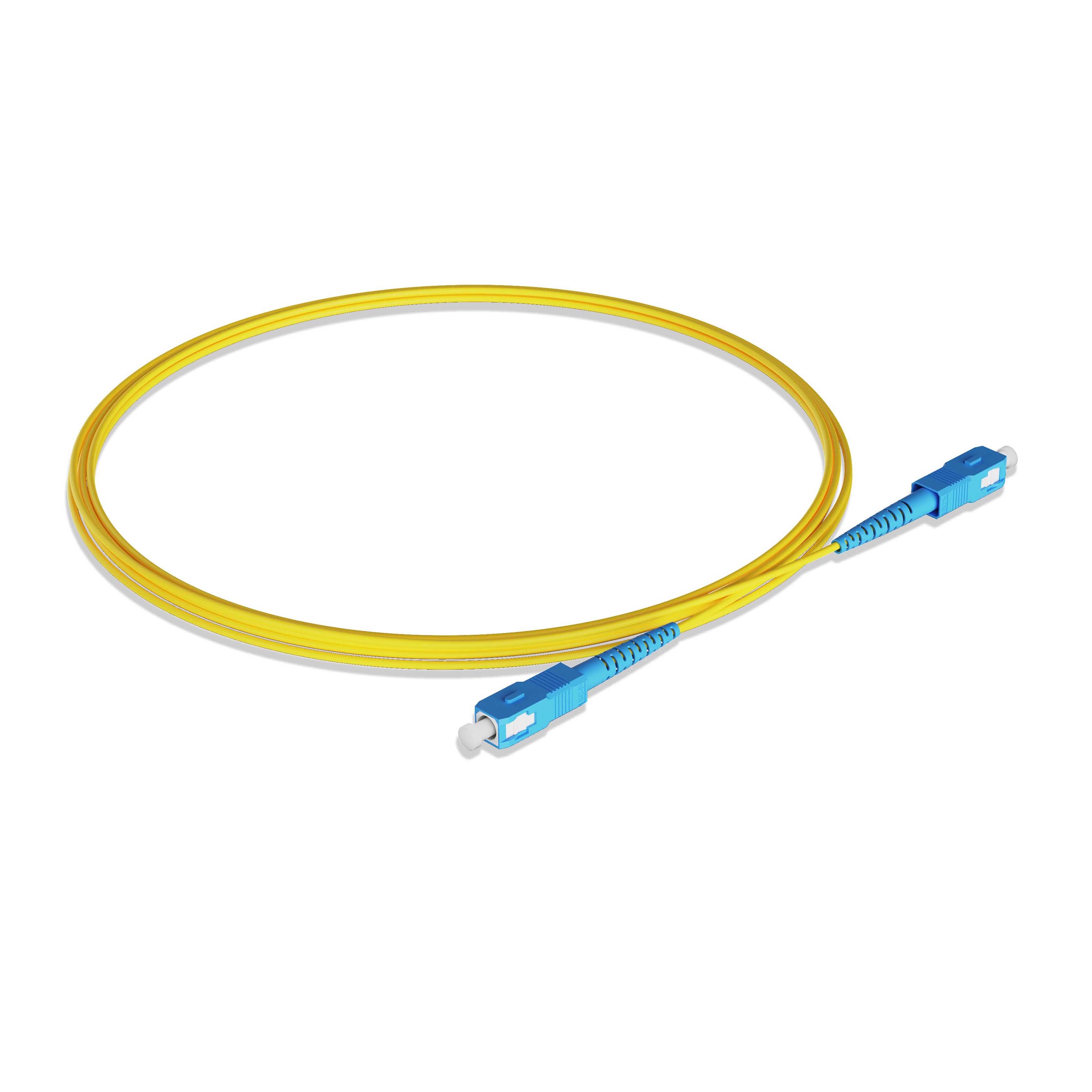 0.3m 0.98ft Fiber Patch Cable 1 Fiber SC UPC Simplex to SC UPC Simplex Singlemode OS2 Riser OFNR  2.0mm Yellow