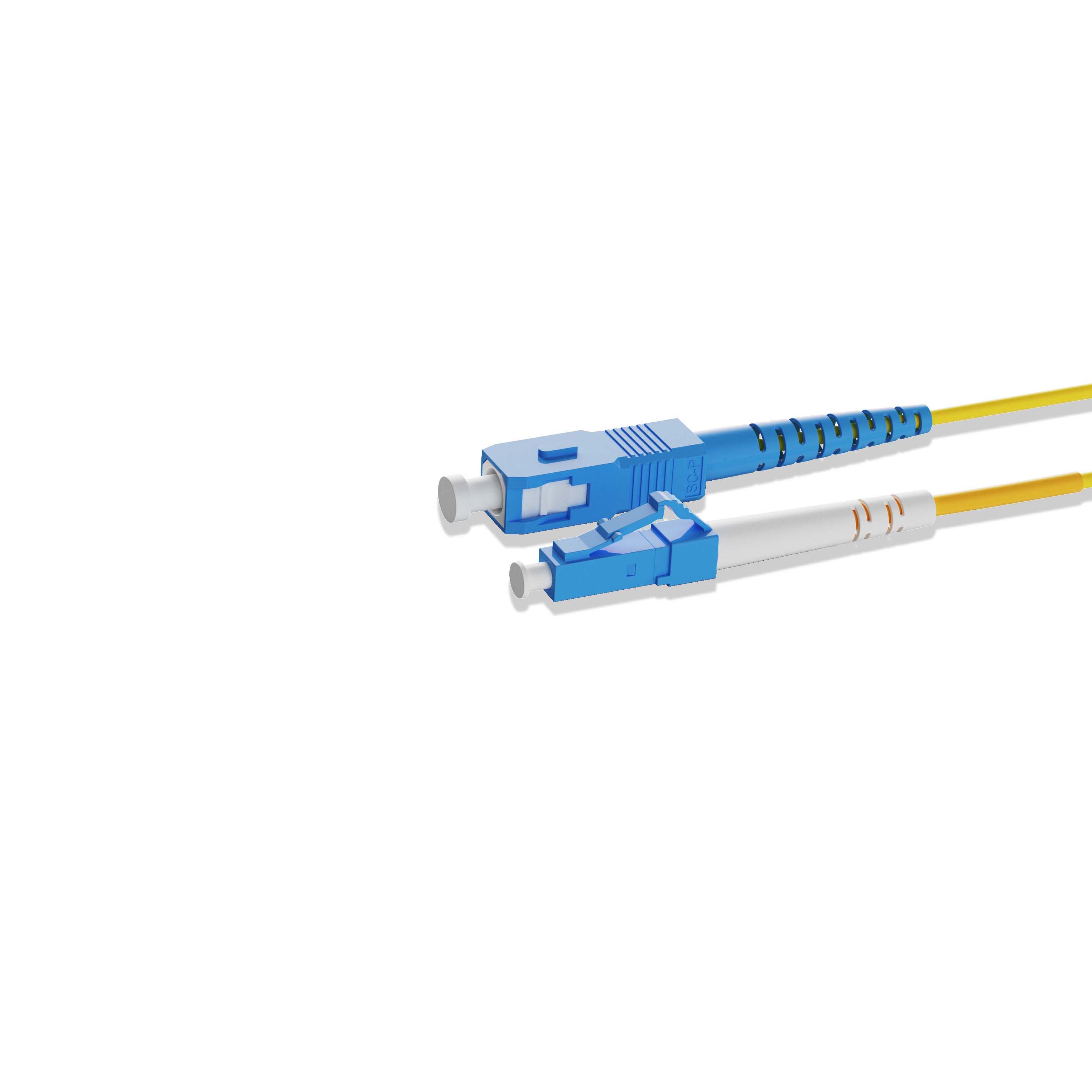 0.3m 0.98ft Fiber Patch Cable 1 Fiber LC UPC Simplex to SC UPC Simplex Singlemode OS2 Riser OFNR 2.0mm Yellow
