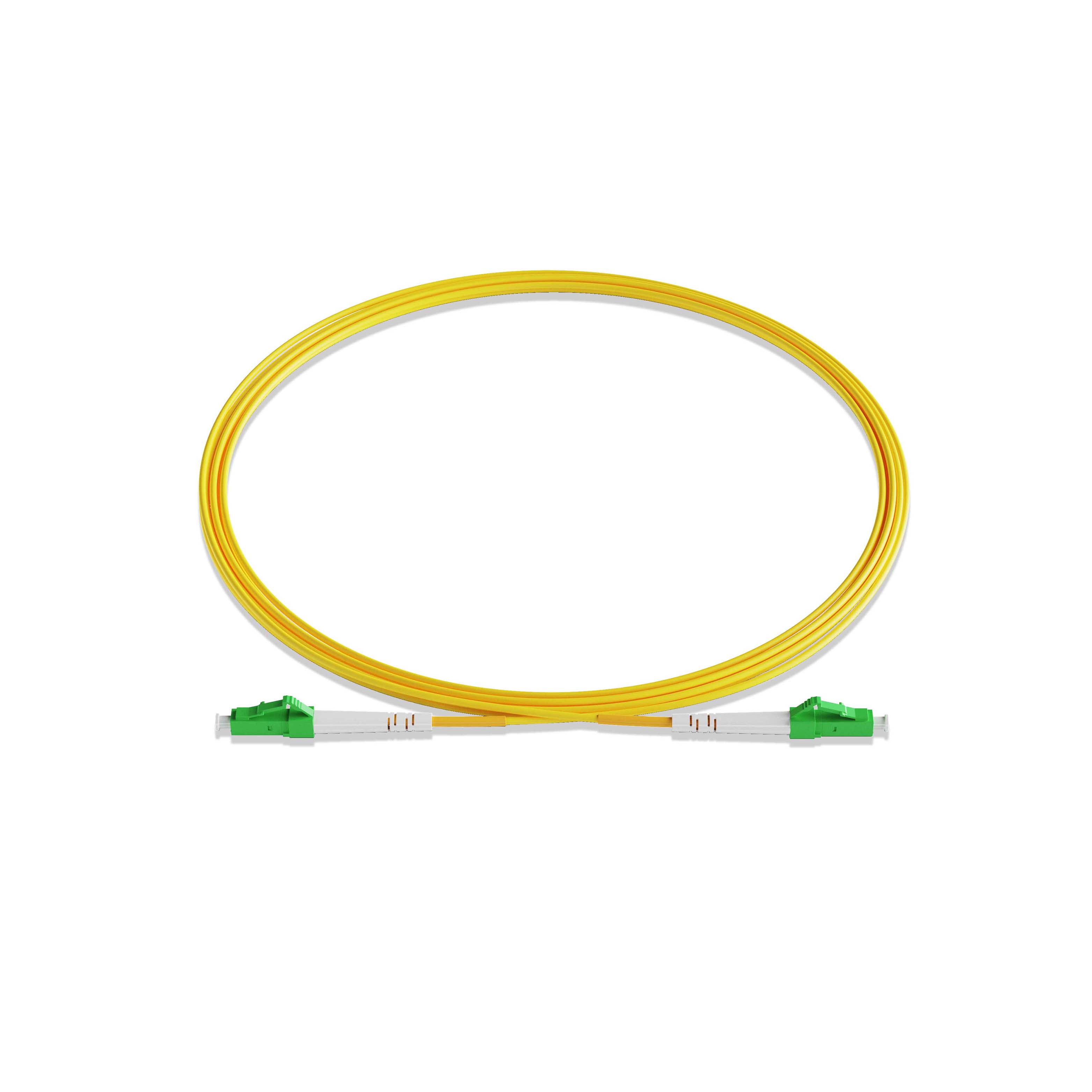 0.3m 0.98ft Fiber Patch Cable 1 Fiber LC APC Simplex to LC APC Simplex Singlemode OS2 Riser OFNR 2.0mm Yellow