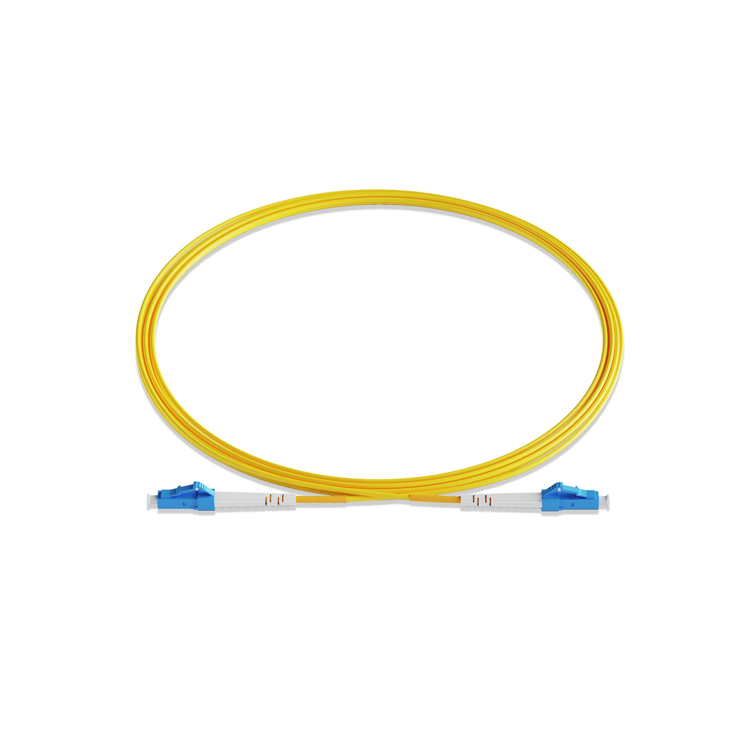 0.3m 0.98ft Fiber Patch Cable 1 Fiber LC UPC Simplex to LC UPC Simplex Singlemode OS2 Riser OFNR  2.0mm Yellow