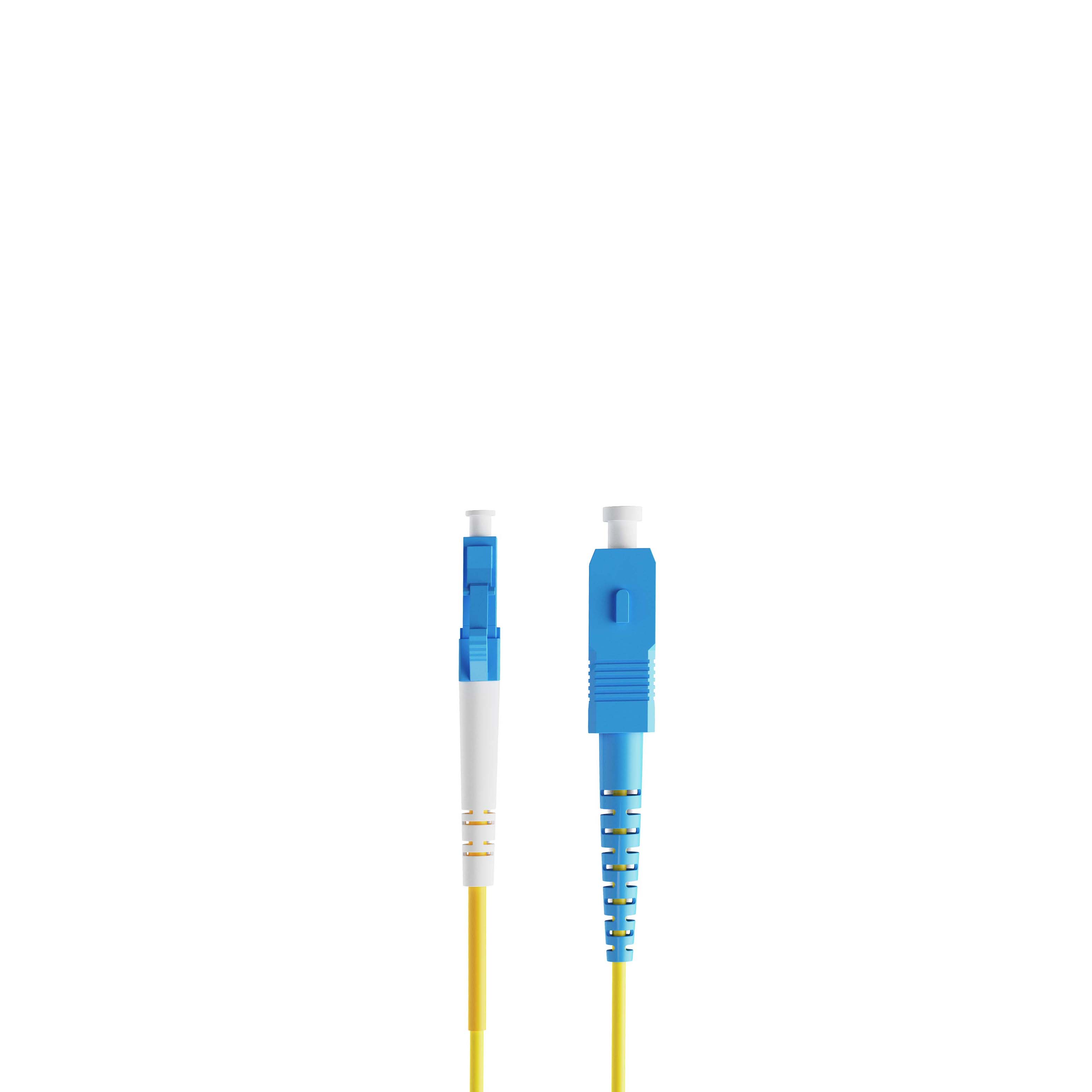 0.3m 0.98ft Fiber Patch Cable 1 Fiber LC UPC Simplex to SC UPC Simplex Singlemode OS2 Riser OFNR 2.0mm Yellow
