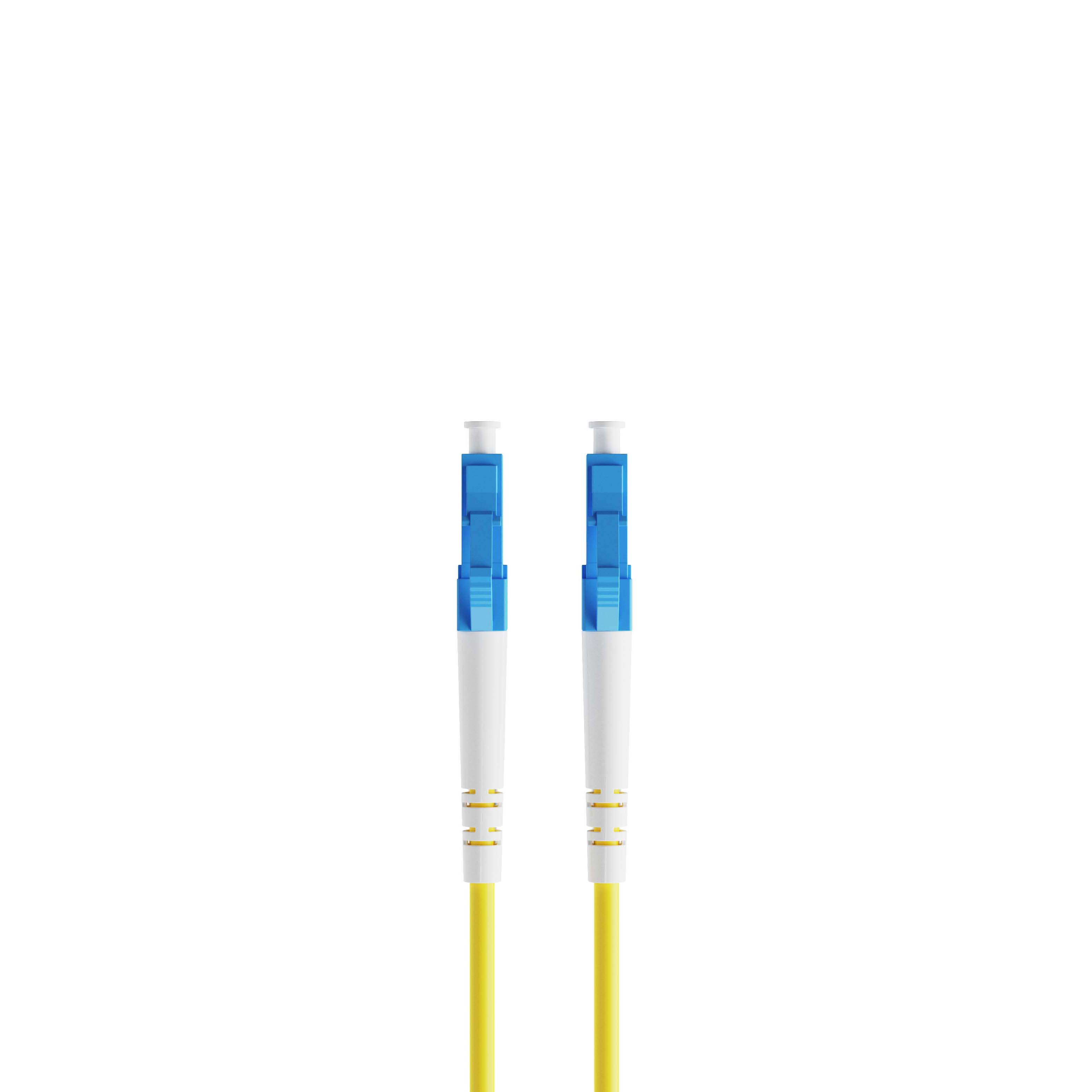0.3m 0.98ft Fiber Patch Cable 1 Fiber LC UPC Simplex to LC UPC Simplex Singlemode OS2 Riser OFNR  2.0mm Yellow
