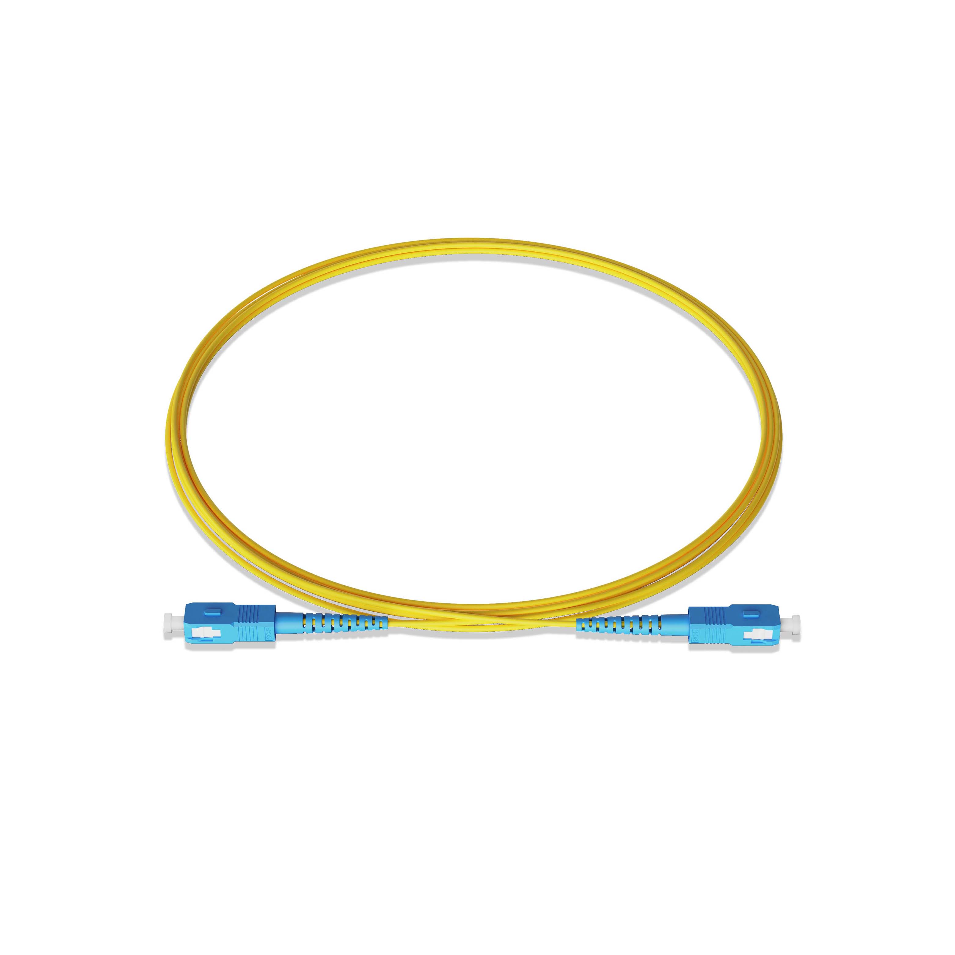 0.3m 0.98ft Fiber Patch Cable 1 Fiber SC UPC Simplex to SC UPC Simplex Singlemode OS2 Riser OFNR  2.0mm Yellow