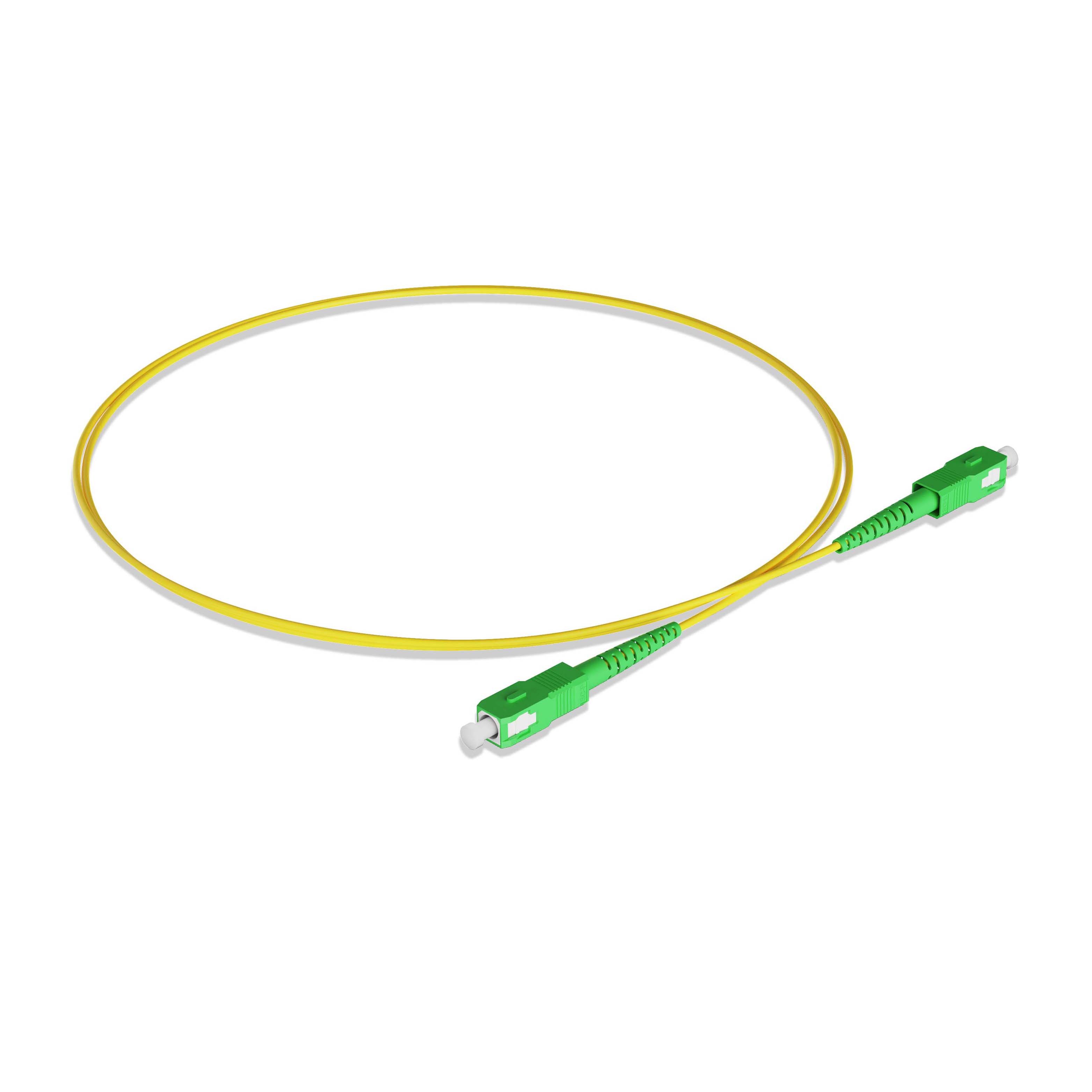 0.3m 0.98ft Fiber Patch Cable 1 Fiber SC APC Simplex to SC APC Simplex Singlemode OS2 Riser OFNR 2.0mm Yellow