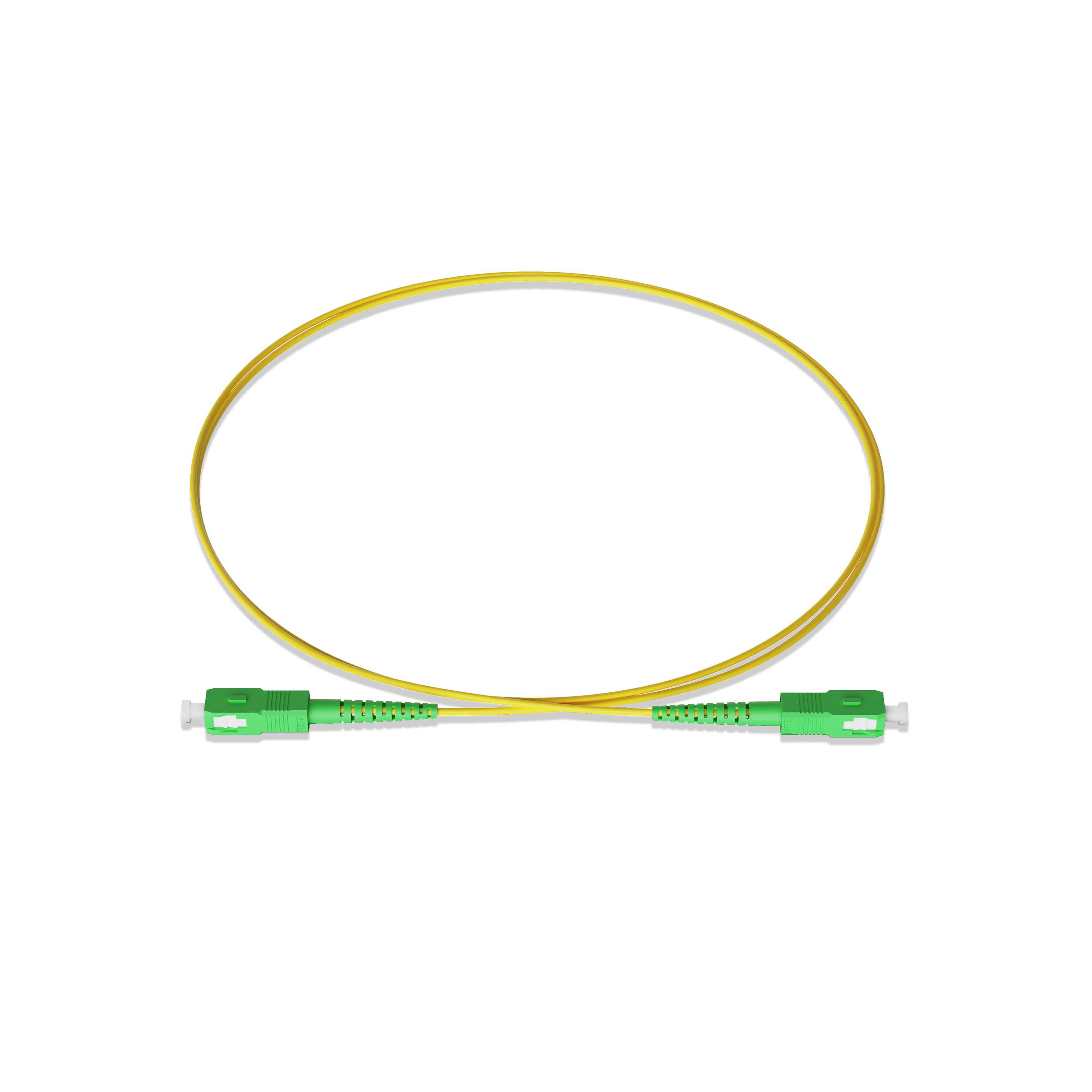 0.3m 0.98ft Fiber Patch Cable 1 Fiber SC APC Simplex to SC APC Simplex Singlemode OS2 Riser OFNR  2.0mm Yellow