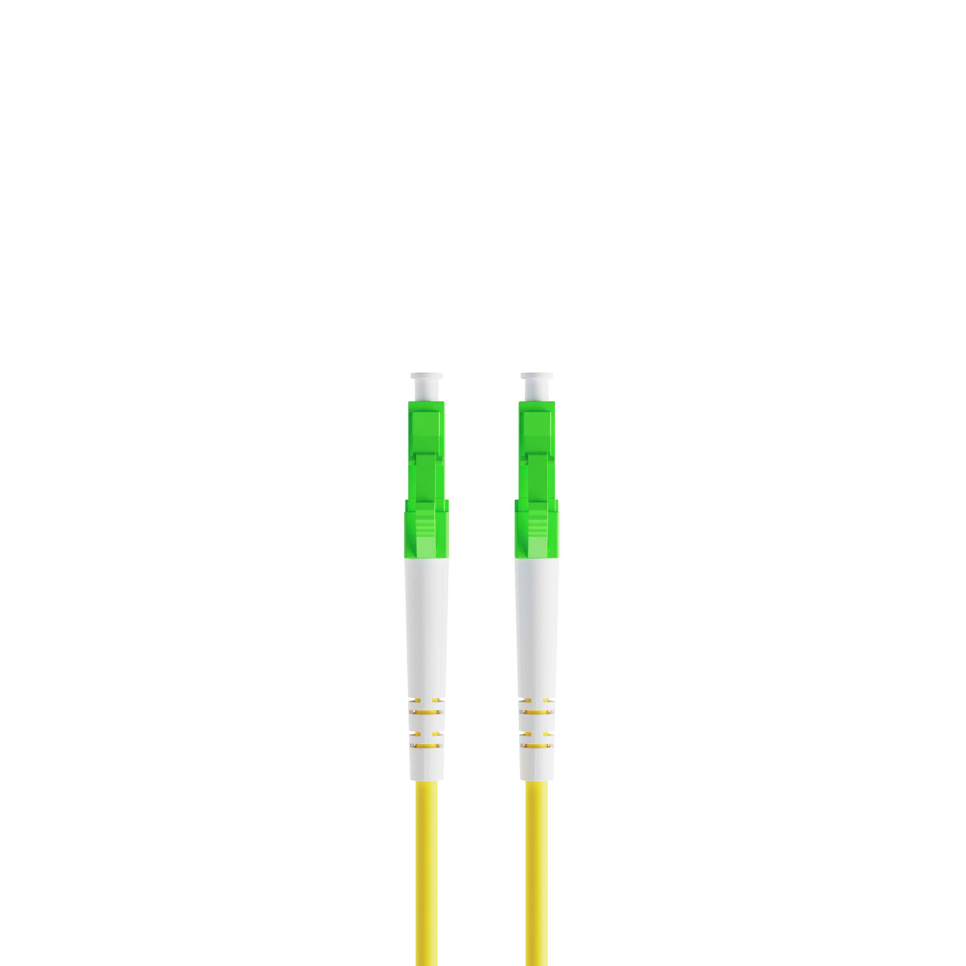 0.3m 0.98ft Fiber Patch Cable 1 Fiber LC APC Simplex to LC APC Simplex Singlemode OS2 Riser OFNR 2.0mm Yellow