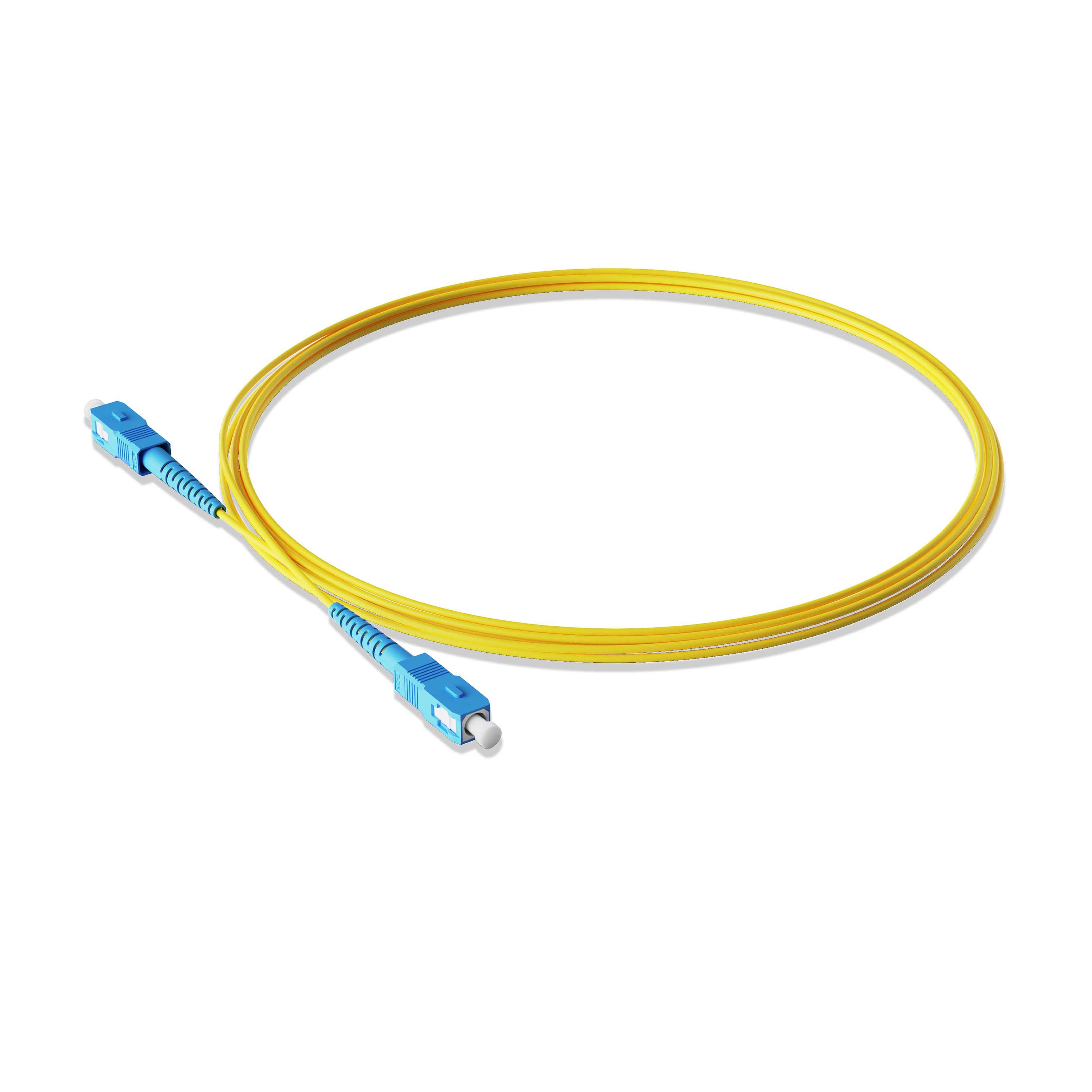 0.3m 0.98ft Fiber Patch Cable 1 Fiber SC UPC Simplex to SC UPC Simplex Singlemode OS2 Riser OFNR 2.0mm Yellow
