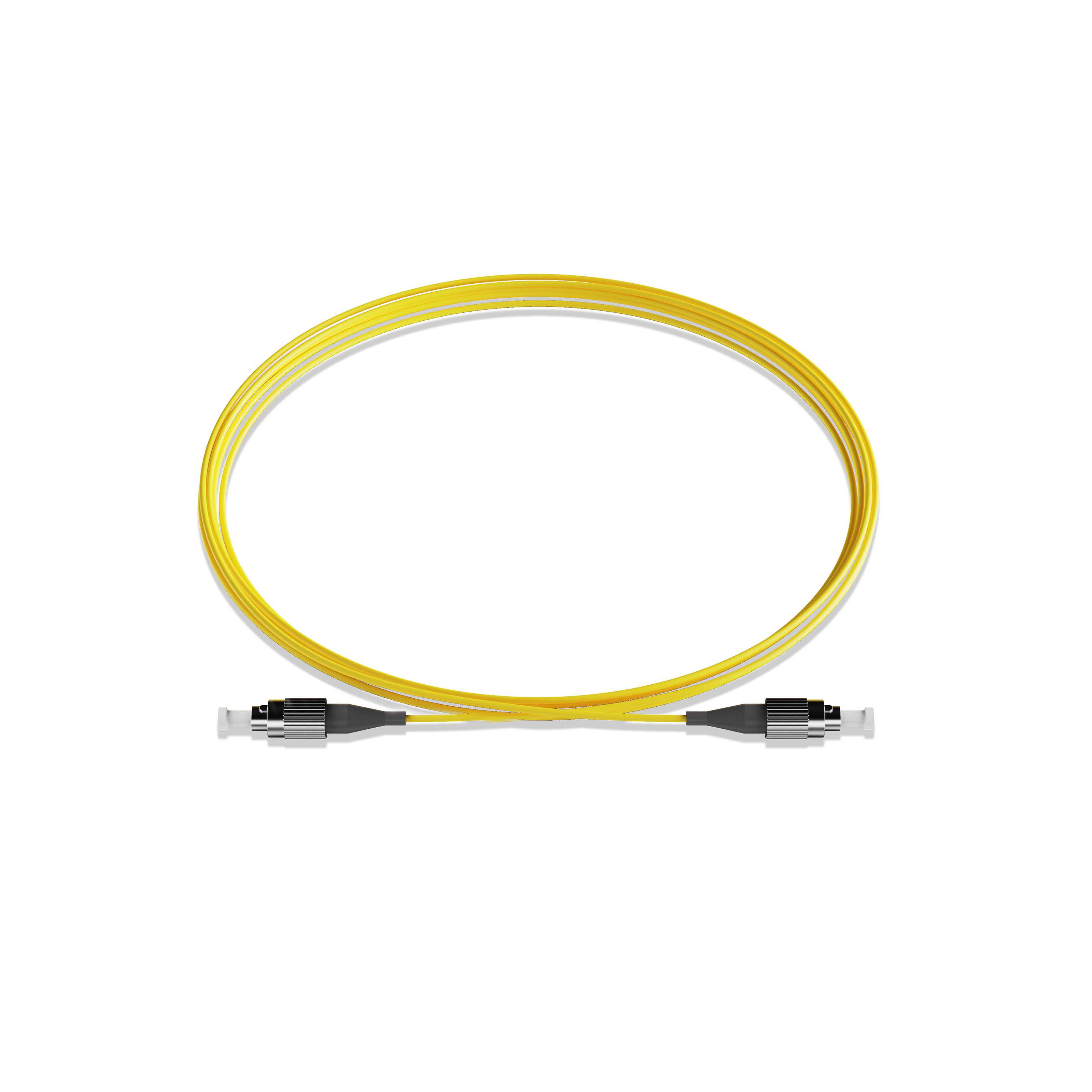 0.3m 0.98ft Fiber Patch Cable 1 Fiber FC UPC Simplex to FC UPC Simplex Singlemode OS2 Riser OFNR  2.0mm Yellow
