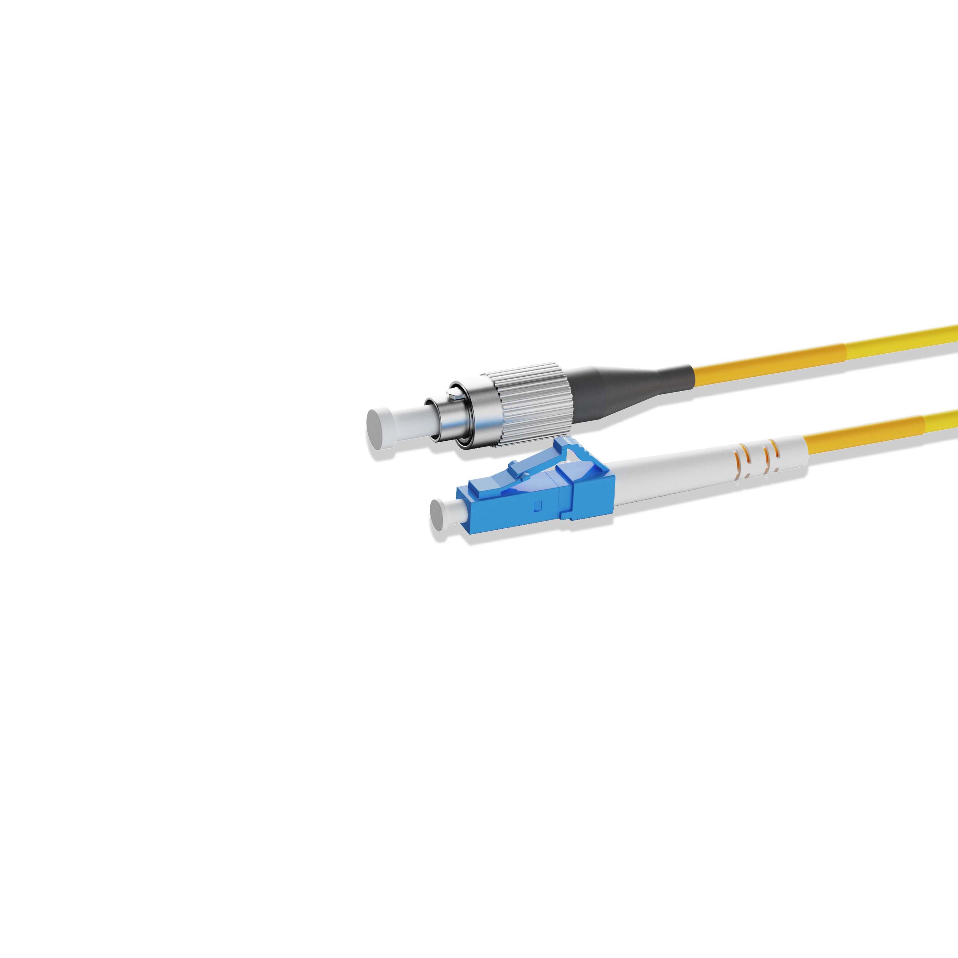 0.3m 0.98ft Fiber Patch Cable 1 Fiber LC UPC Simplex to FC UPC Simplex Singlemode OS2 Riser OFNR 2.0mm Yellow