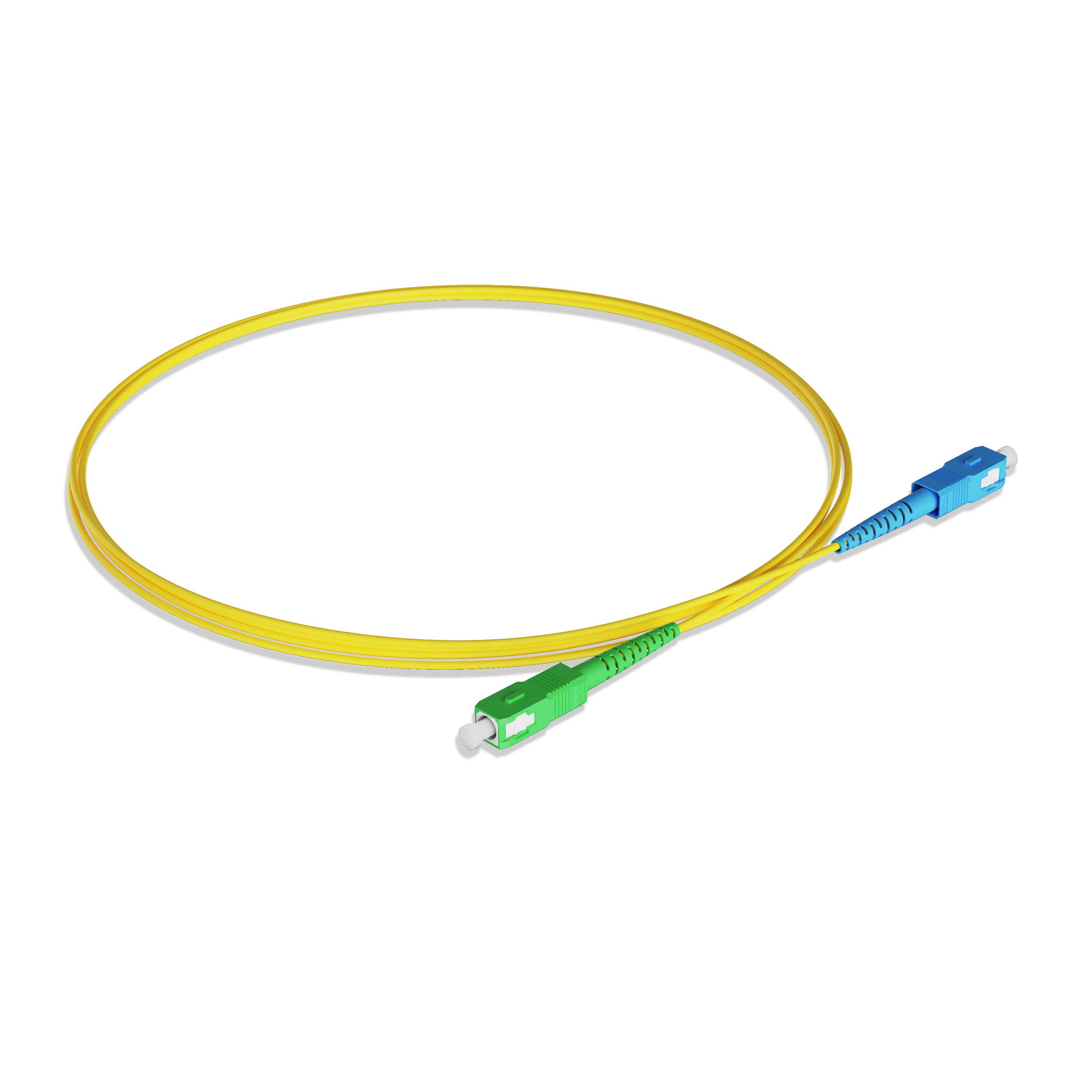 0.3m 0.98ft Fiber Patch Cable 1 Fiber SC UPC Simplex to SC APC Simplex Singlemode OS2 Riser OFNR 2.0mm Yellow