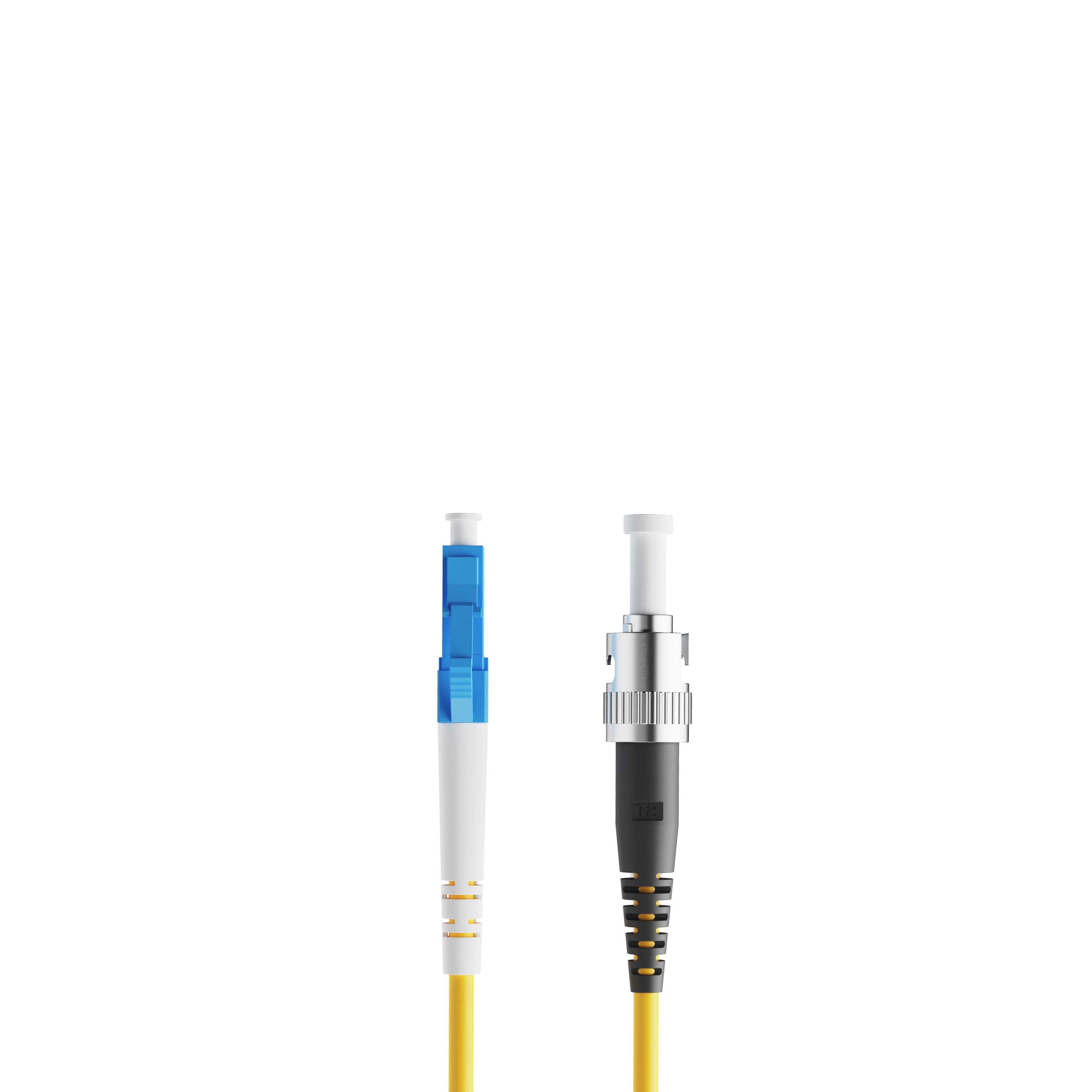 0.3m 0.98ft Fiber Patch Cable 1 Fiber LC UPC Simplex to ST UPC Simplex Singlemode OS2 Riser OFNR 2.0mm Yellow
