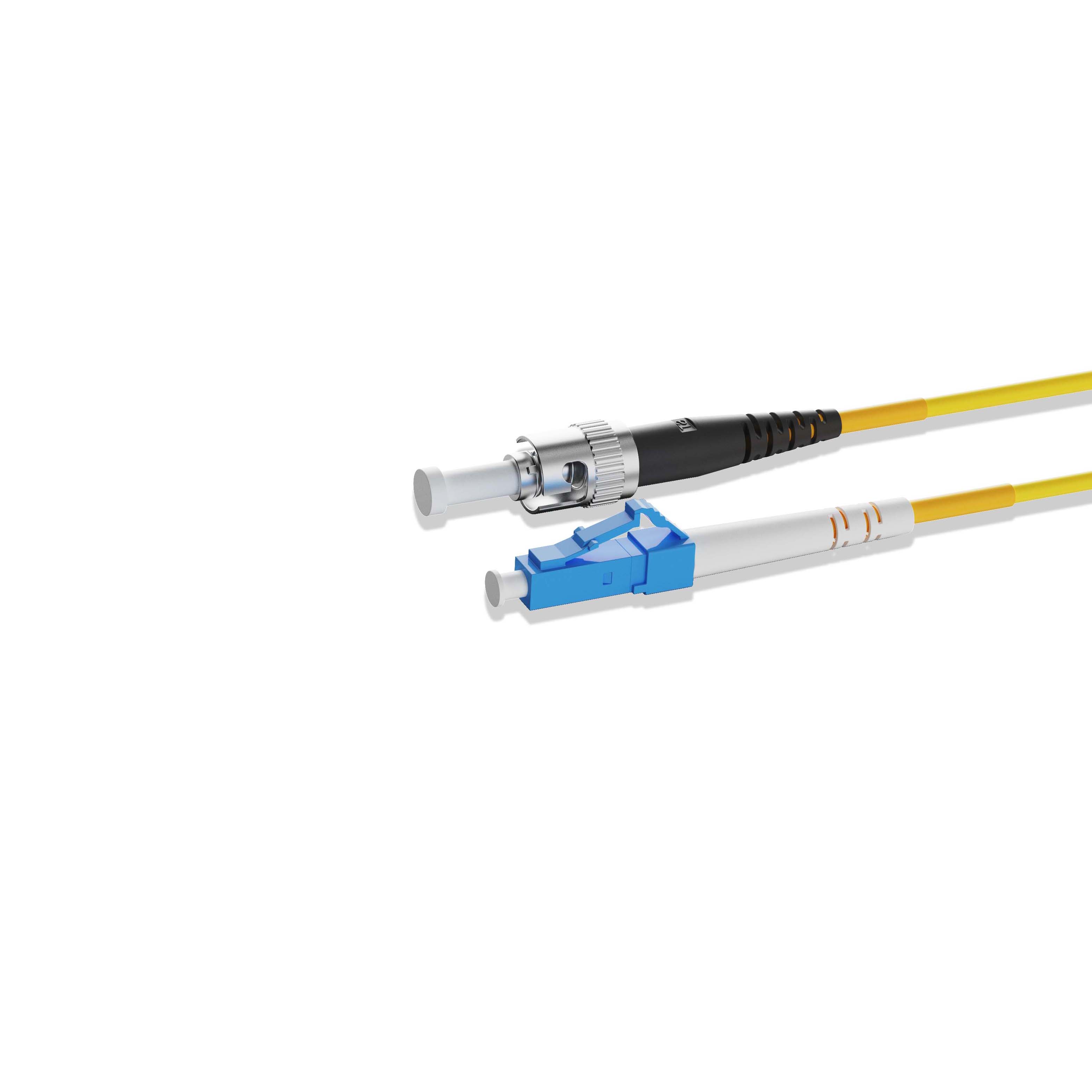 0.3m 0.98ft Fiber Patch Cable 1 Fiber LC UPC Simplex to ST UPC Simplex Singlemode OS2 Riser OFNR 2.0mm Yellow