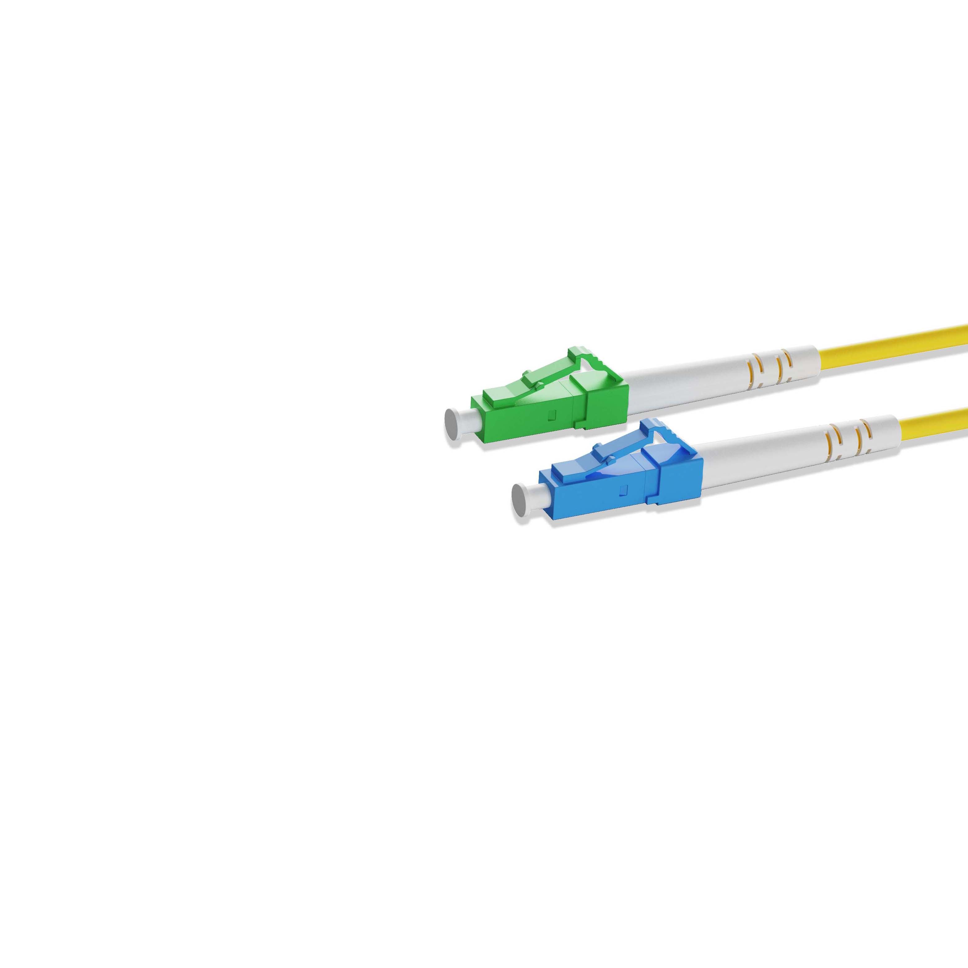 0.3m 0.98ft Fiber Patch Cable 1 Fiber LC UPC Simplex to LC APC Simplex Singlemode OS2 Riser OFNR 2.0mm Yellow