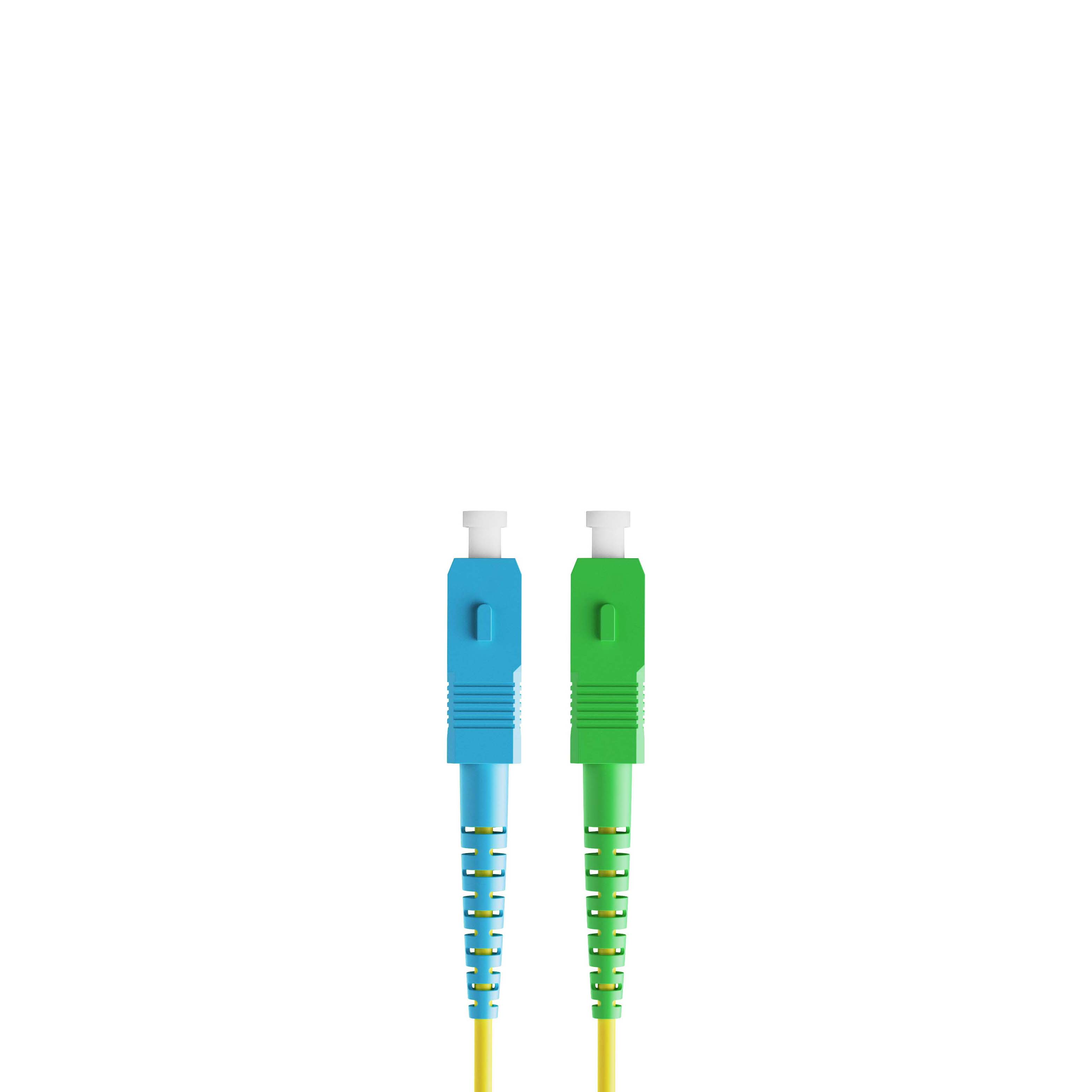 0.3m 0.98ft Fiber Patch Cable 1 Fiber SC UPC Simplex to SC APC Simplex Singlemode OS2 Riser OFNR  2.0mm Yellow