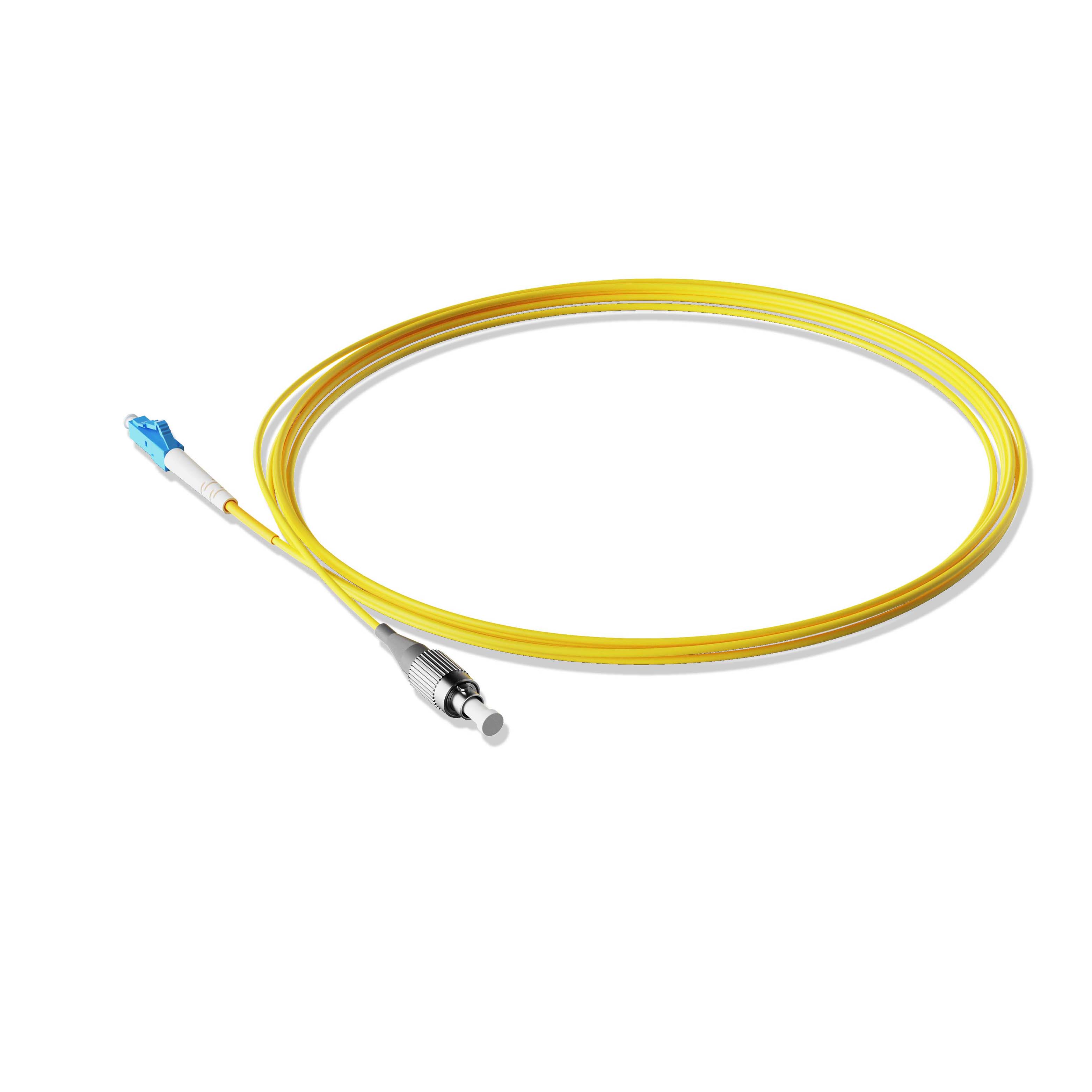 0.3m 0.98ft Fiber Patch Cable 1 Fiber LC UPC Simplex to FC UPC Simplex Singlemode OS2 Riser OFNR 2.0mm Yellow