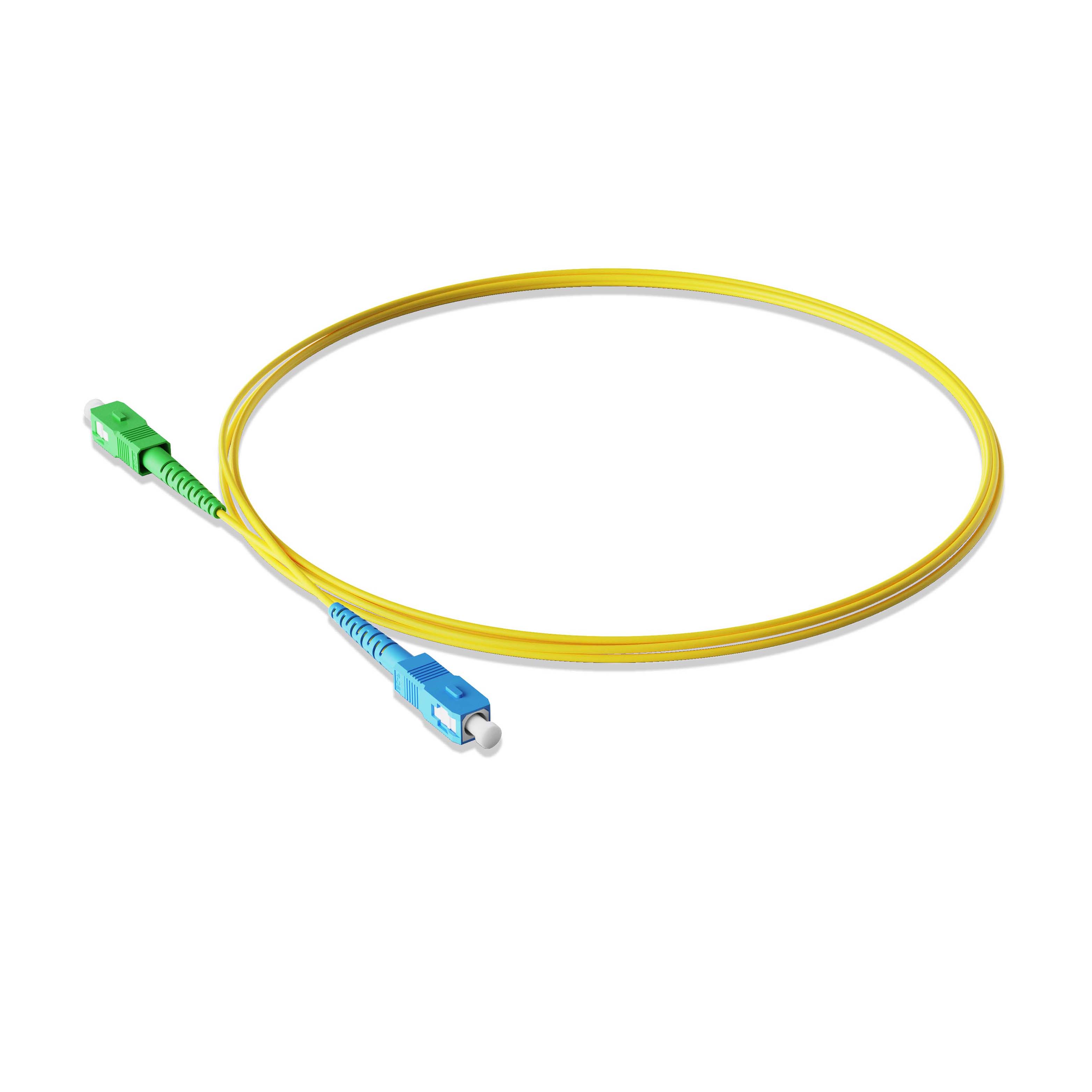 0.3m 0.98ft Fiber Patch Cable 1 Fiber SC UPC Simplex to SC APC Simplex Singlemode OS2 Riser OFNR  2.0mm Yellow