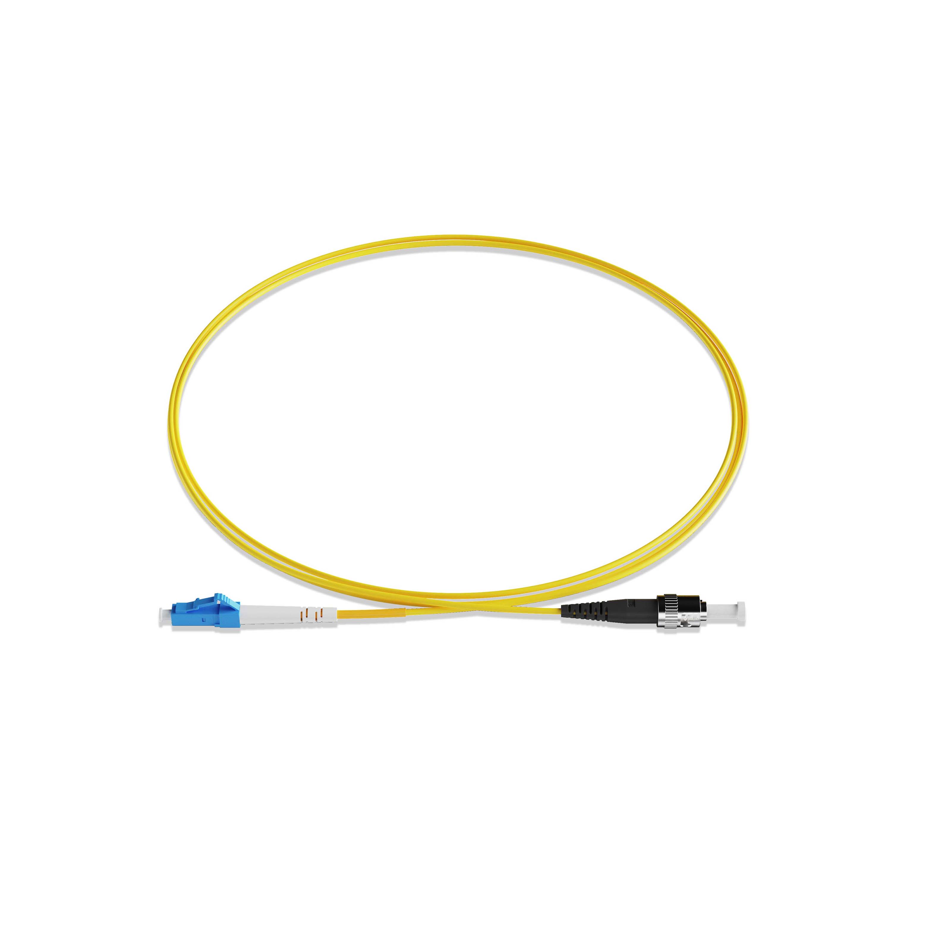 0.3m 0.98ft Fiber Patch Cable 1 Fiber LC UPC Simplex to ST UPC Simplex Singlemode OS2 Riser OFNR 2.0mm Yellow