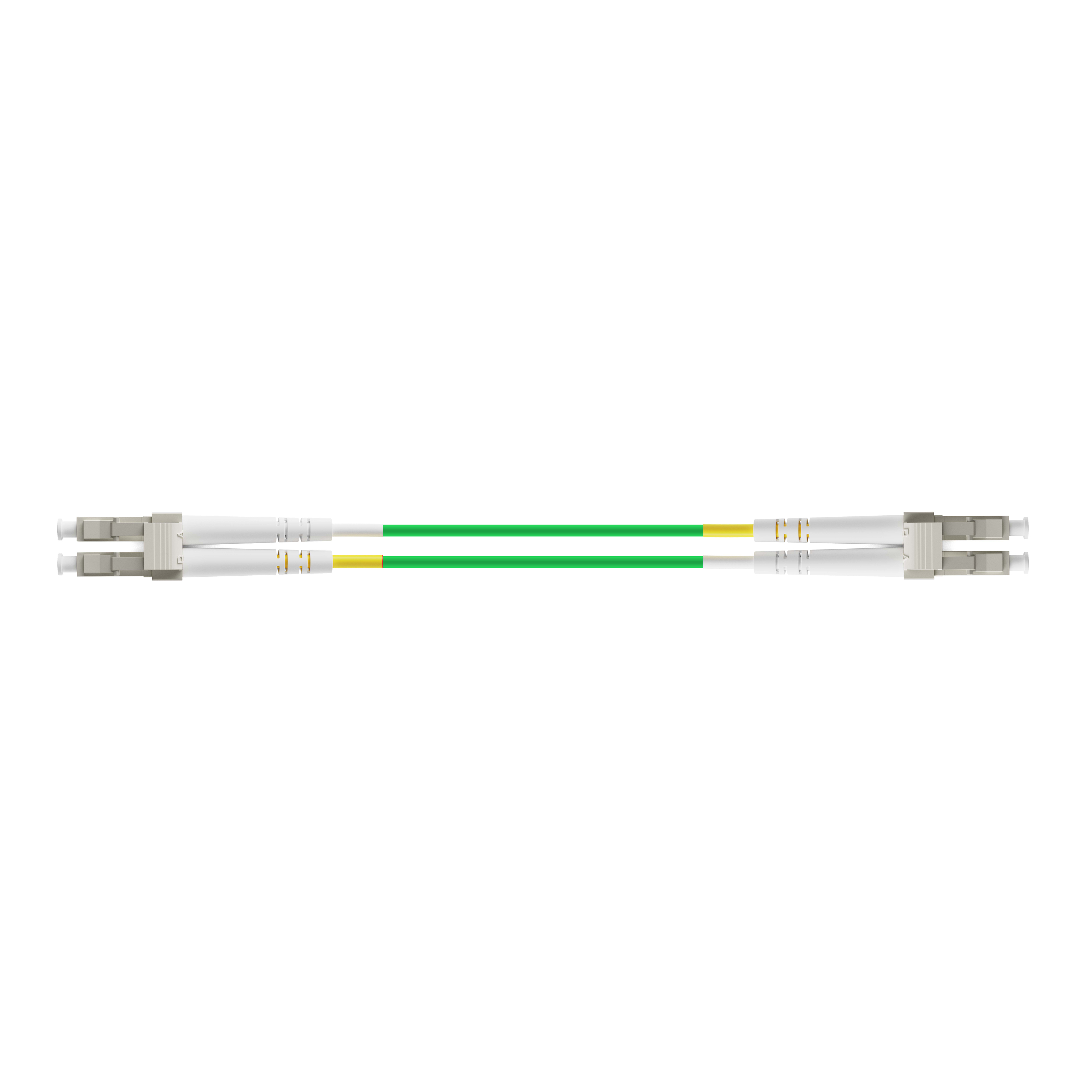 1m 3ft Fiber Patch Cable 2 Fibers LC UPC Duplex to LC UPC Duplex  Multimode OM5 Riser OFNR 2.0mm Lime Green