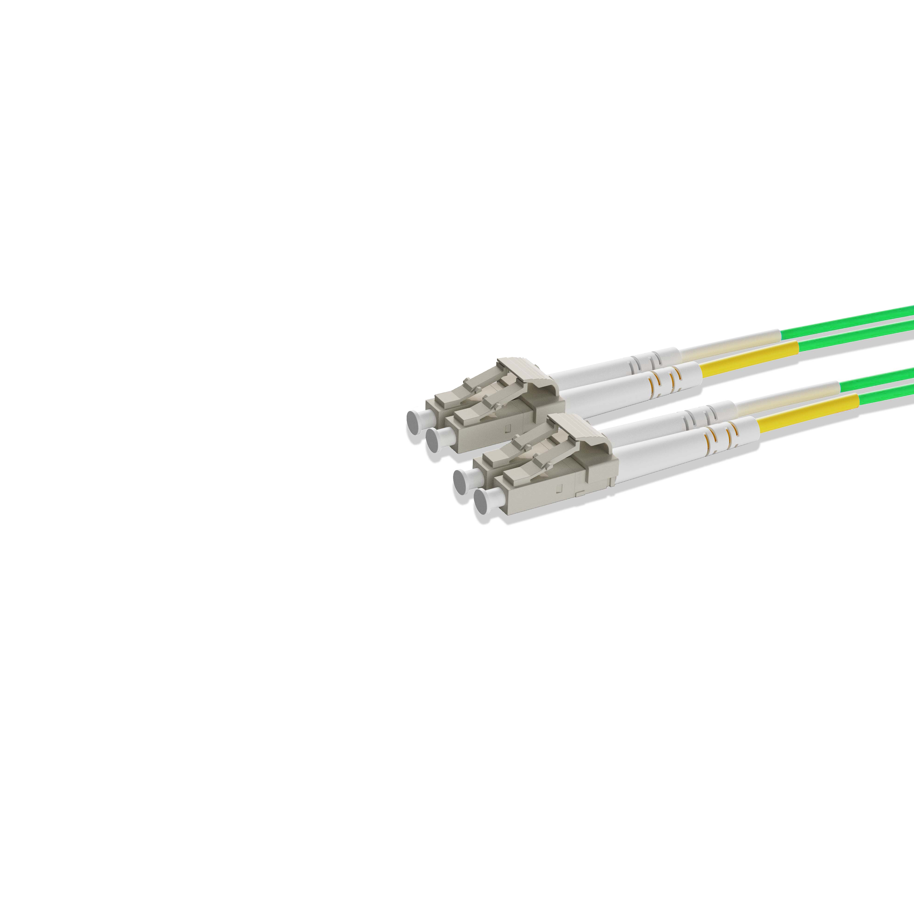 1m 3ft Fiber Patch Cable 2 Fibers LC UPC Duplex to LC UPC Duplex Multimode OM5 Riser OFNR 2.0mm Lime Green