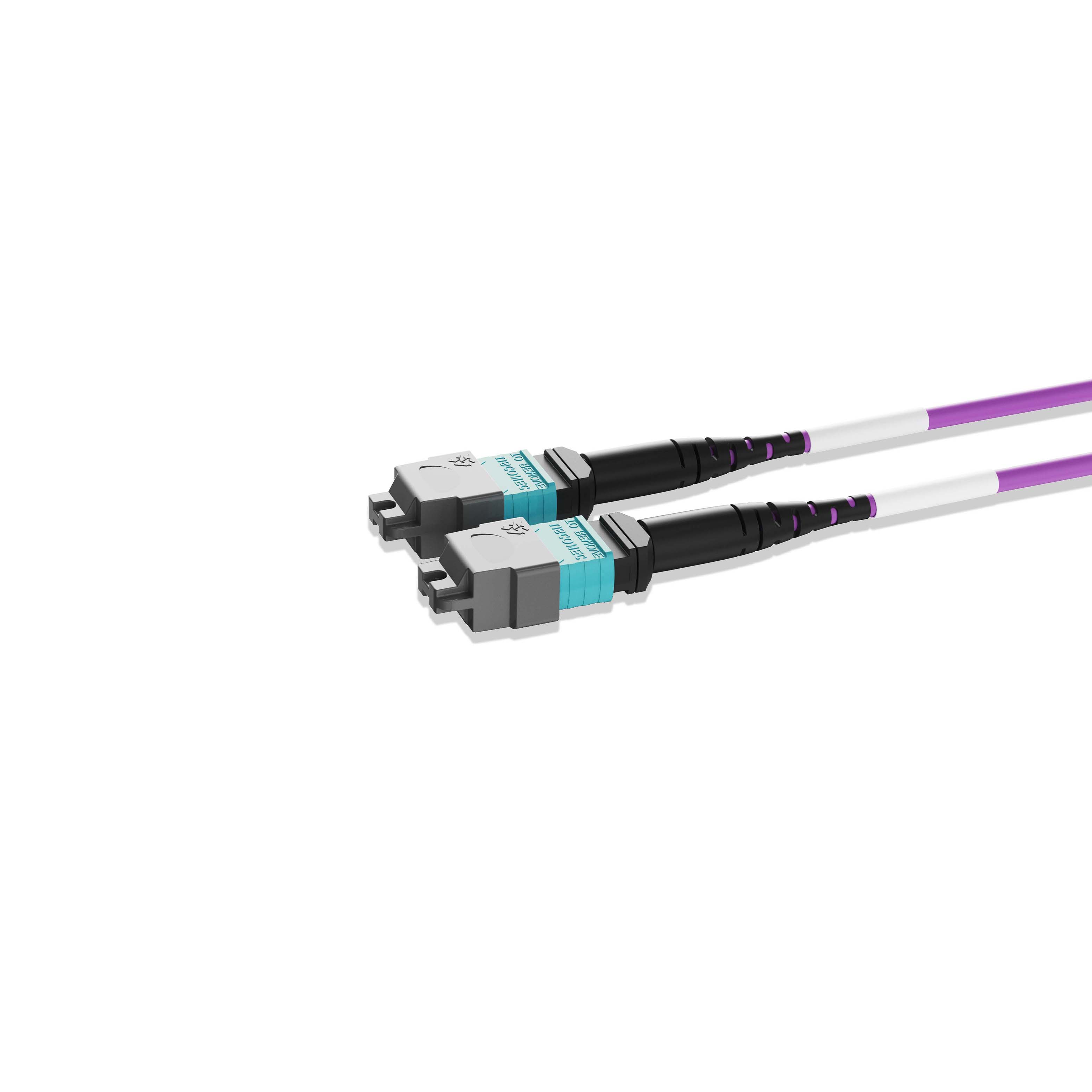 1m 3ft MPO Jumper 16 Fibers MPO-16 APC Female to MPO-16 APC Female Multimode OM4 Plenum OFNP 0.35dB Max 3.0mm Magenta