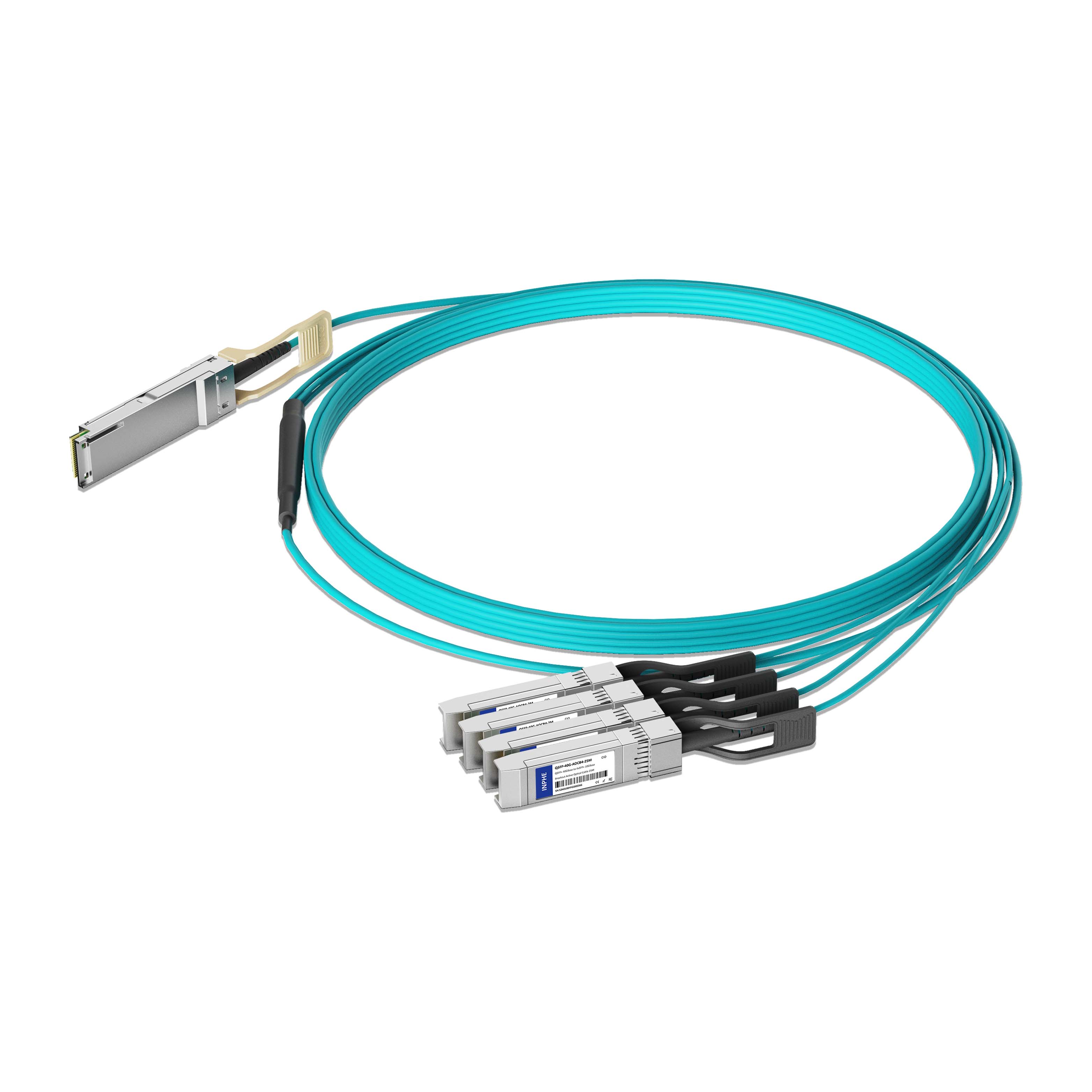 25m 82ft Cisco QSFP-4X10G-AOC25M Compatible QSFP+ 40GBASE to 4x SFP+ 10GBASE Active Optical Breakout Cable