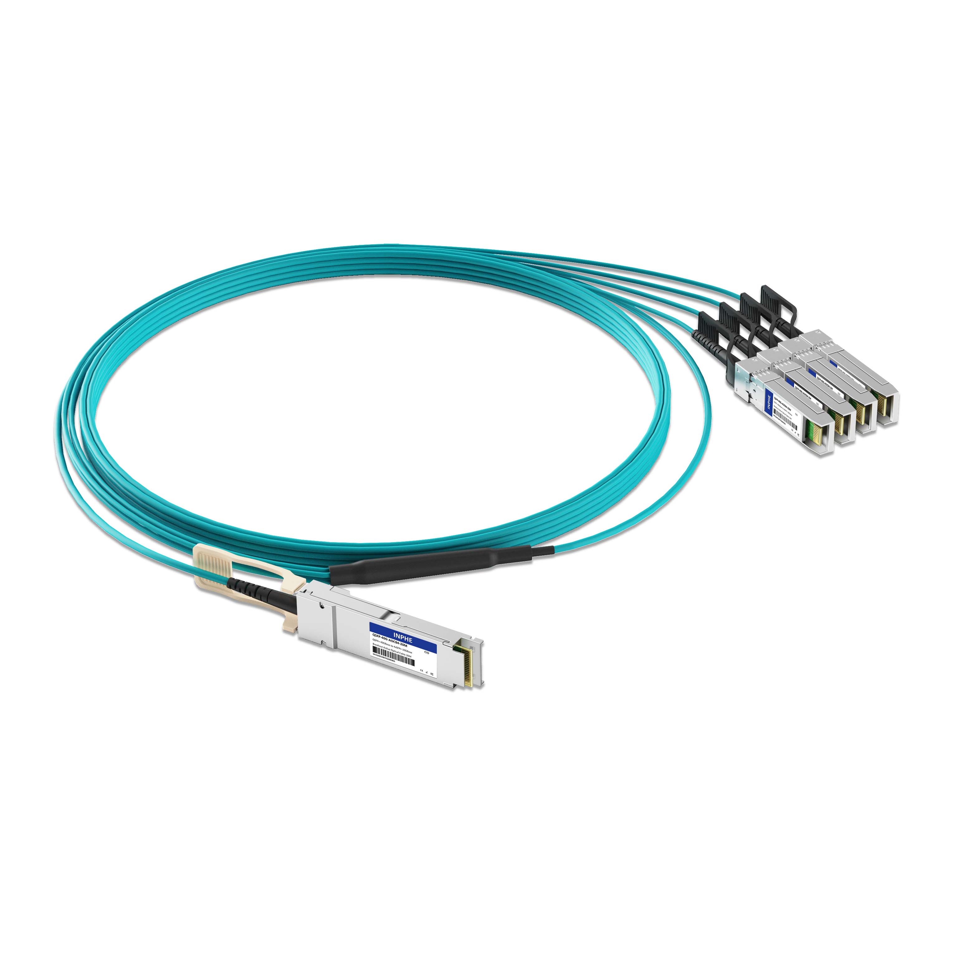 20m 66ft Cisco QSFP-4X10G-AOC20M Compatible QSFP+ 40GBASE to 4x SFP+ 10GBASE Active Optical Breakout Cable