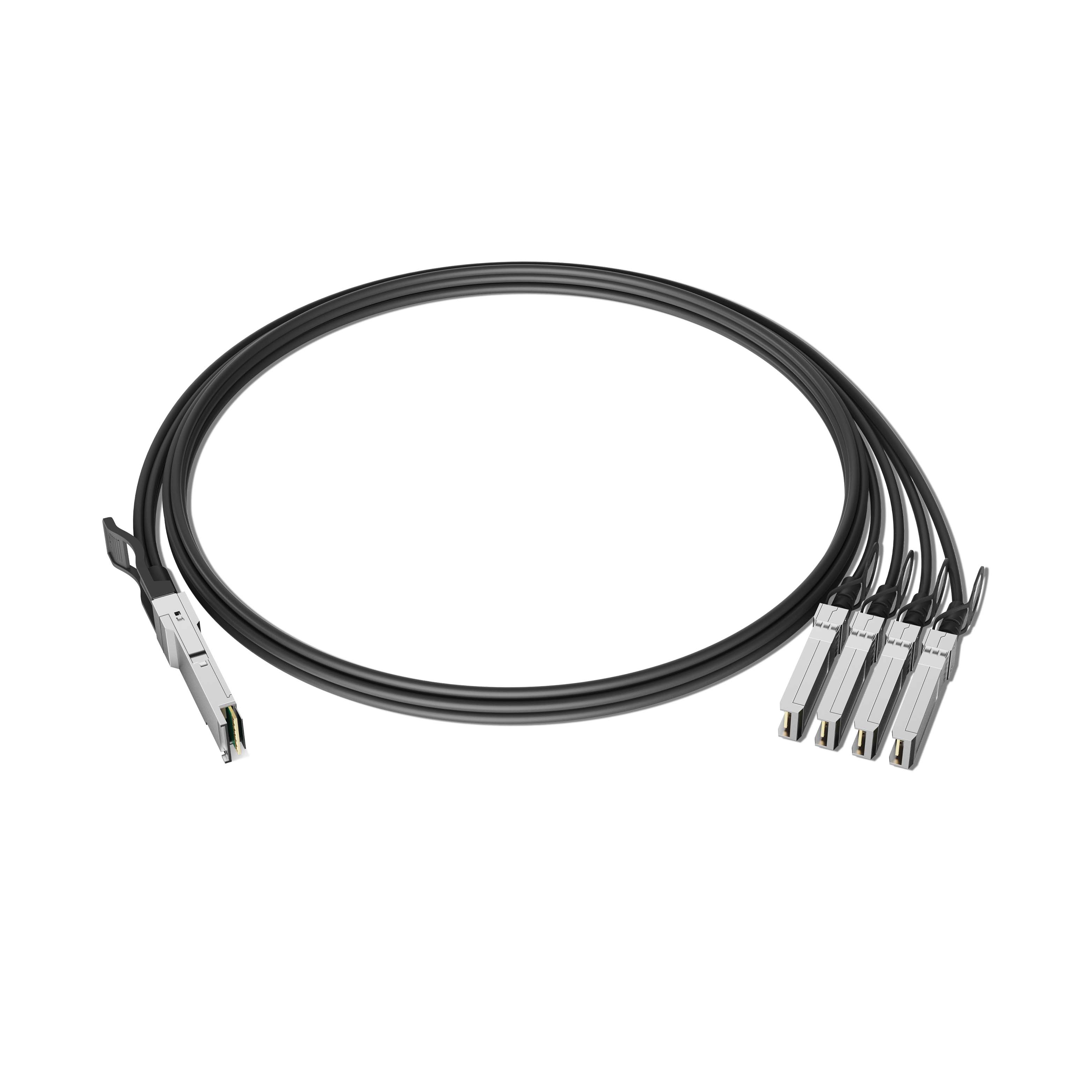 2.5m 8ft Cisco QDD-4ZQ100-CU2.5M Compatible QSFPDD 400GBASE to 4x QSFP56 100GBASE Passive Direct Attach Copper Breakout Cable 28AWG