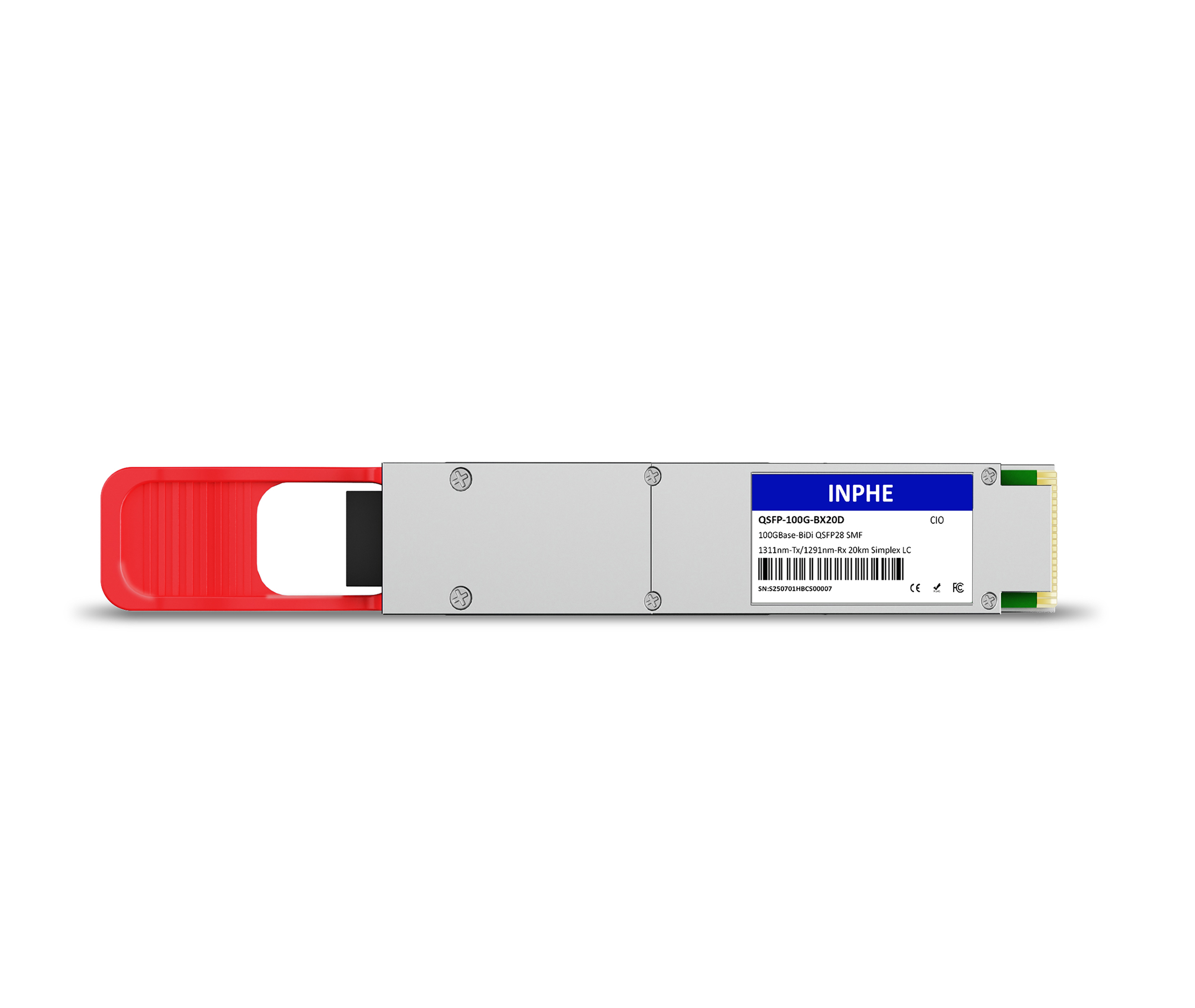 Cisco QSFP-100G-B20D4-I Compatible QSFP28 100GBASE BiDi 1311nm-Tx/1291nm-Rx 20km SMF Simplex LC With Dual CDR DDM/DOM Optics Transceiver