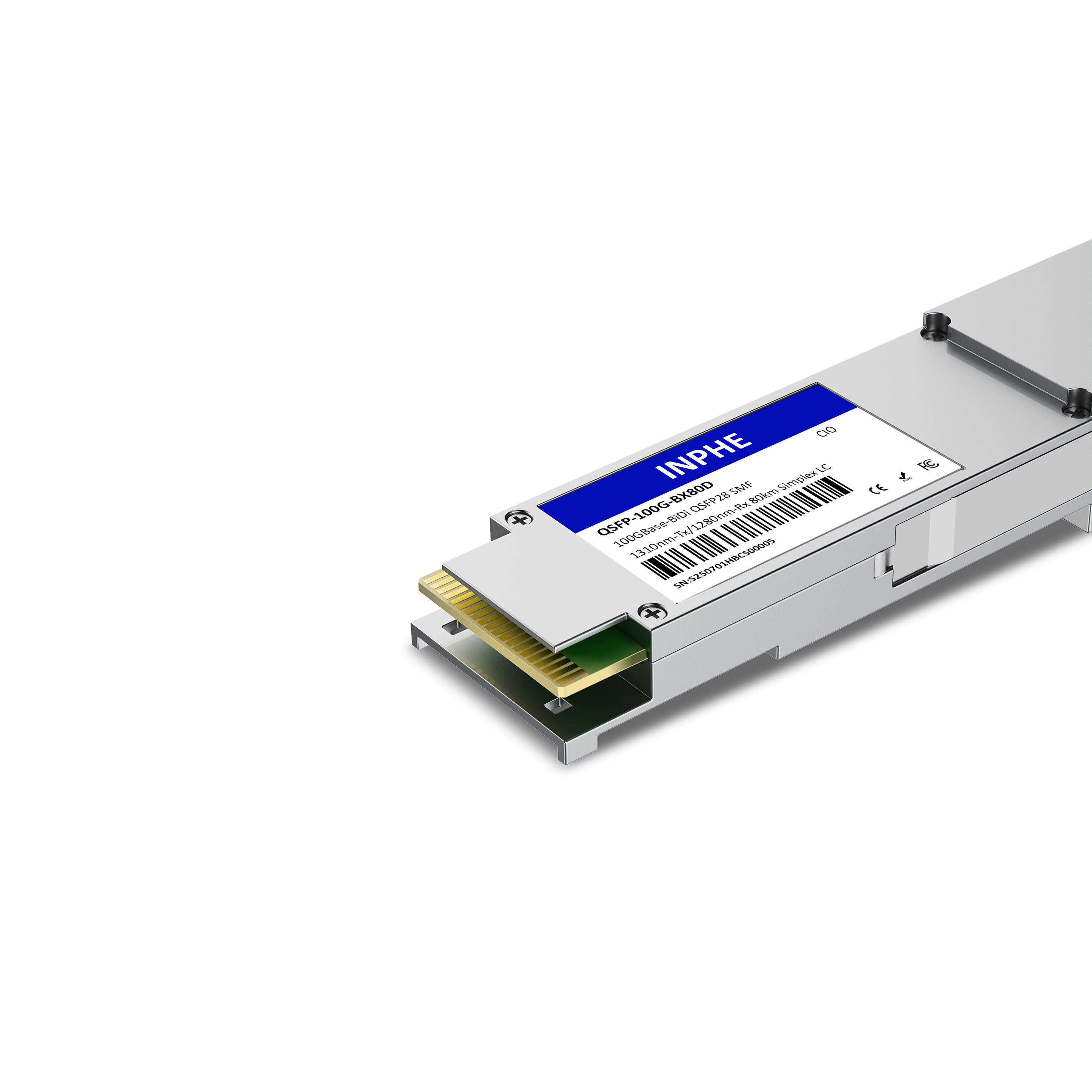 Cisco Compatible QSFP28 100G BiDi 1309.14nm-Tx/1273.55nm-Rx 80km SMF Simplex LC With Dual CDR DDM/DOM Optics Transceiver