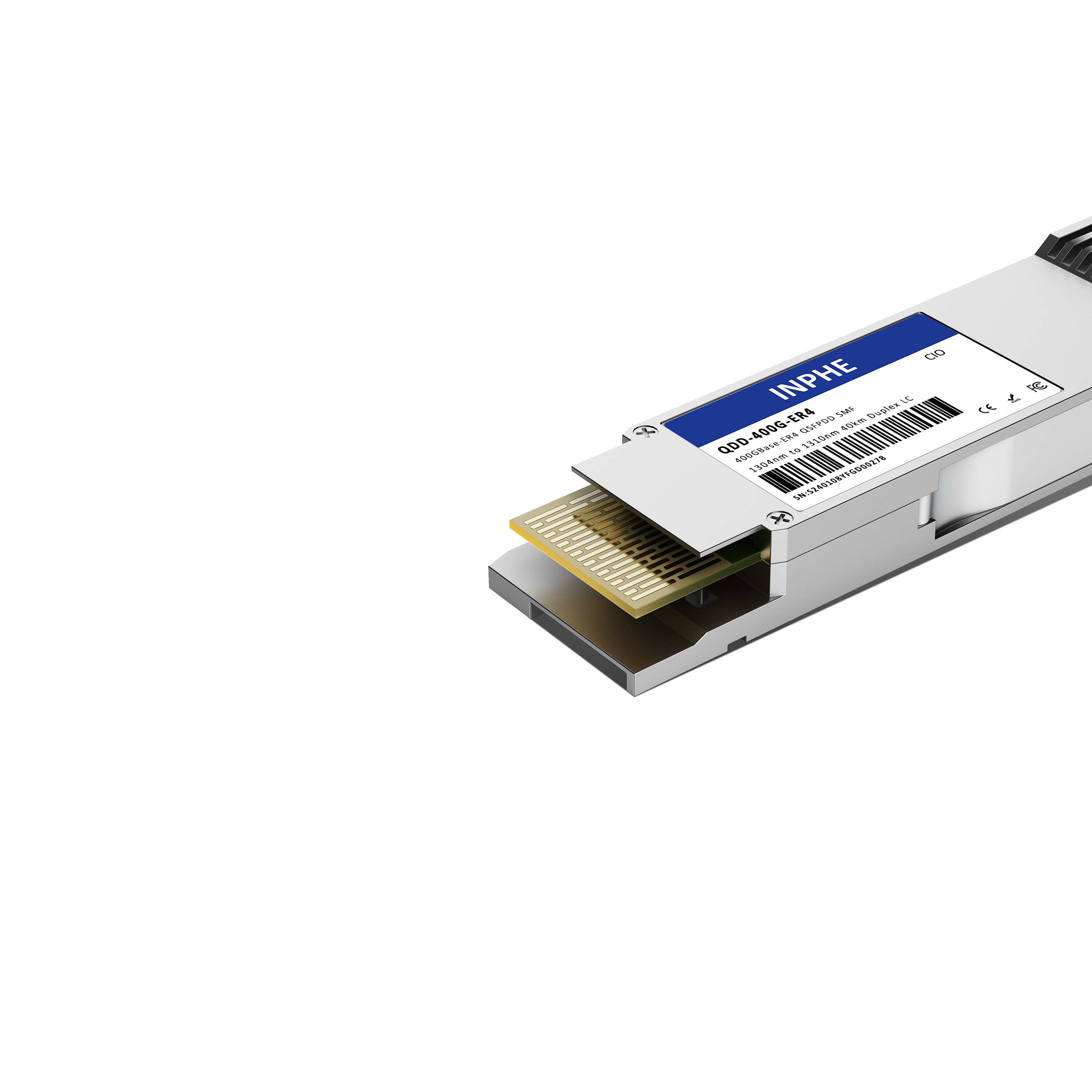 Cisco QDD-400G-ER4 Compatible QSFP-DD 400G ER4 1304nm to 1310nm 40km SMF Duplex LC DDM/DOM Optics Transceiver