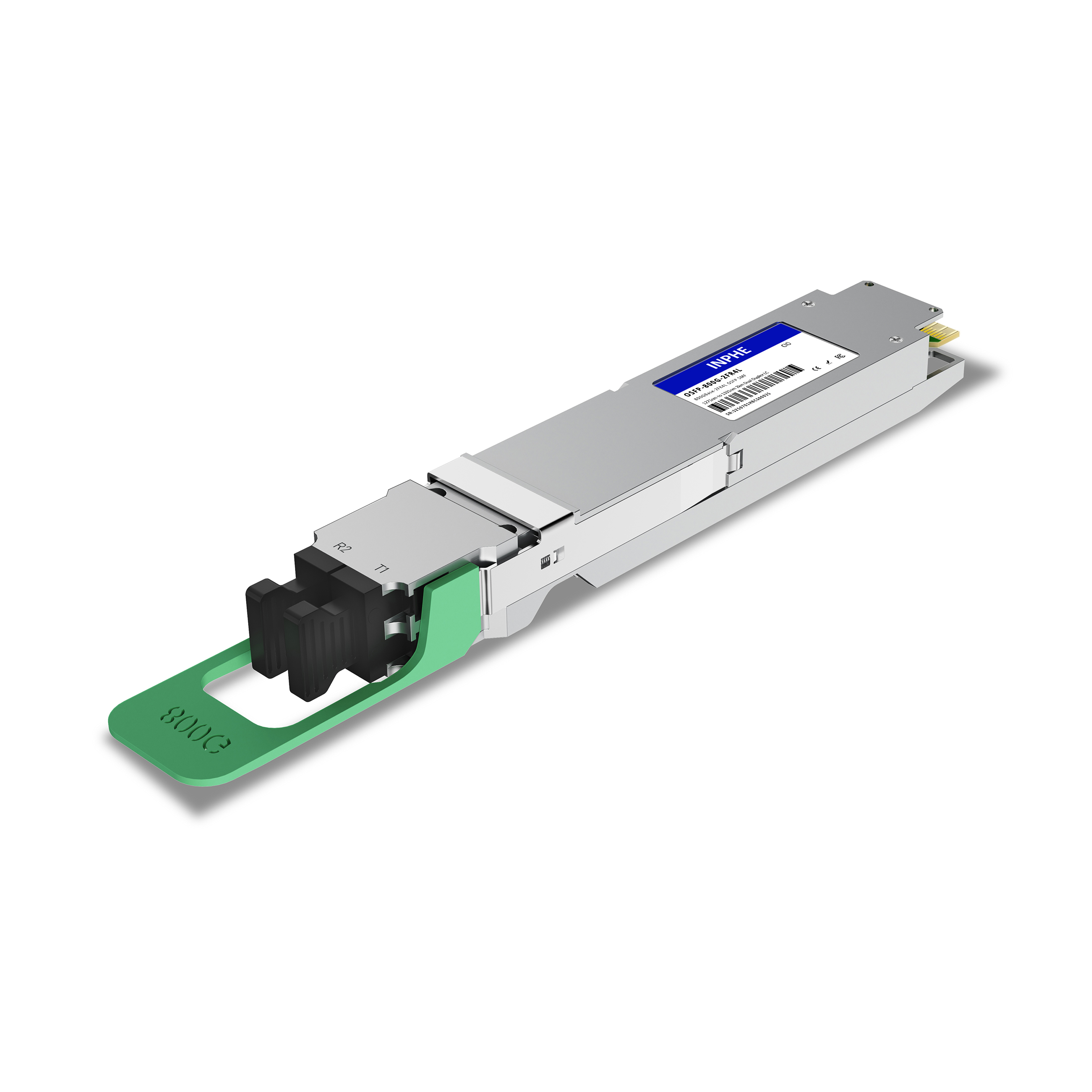 Cisco Compatible OSFP 800GBASE 2xFR4 1271/1291/1311/1331nm 2km SMF Dual Duplex LC With Dual CDR DDM/DOM Optics Transceiver, Support 2x400G FR4, Flat Top