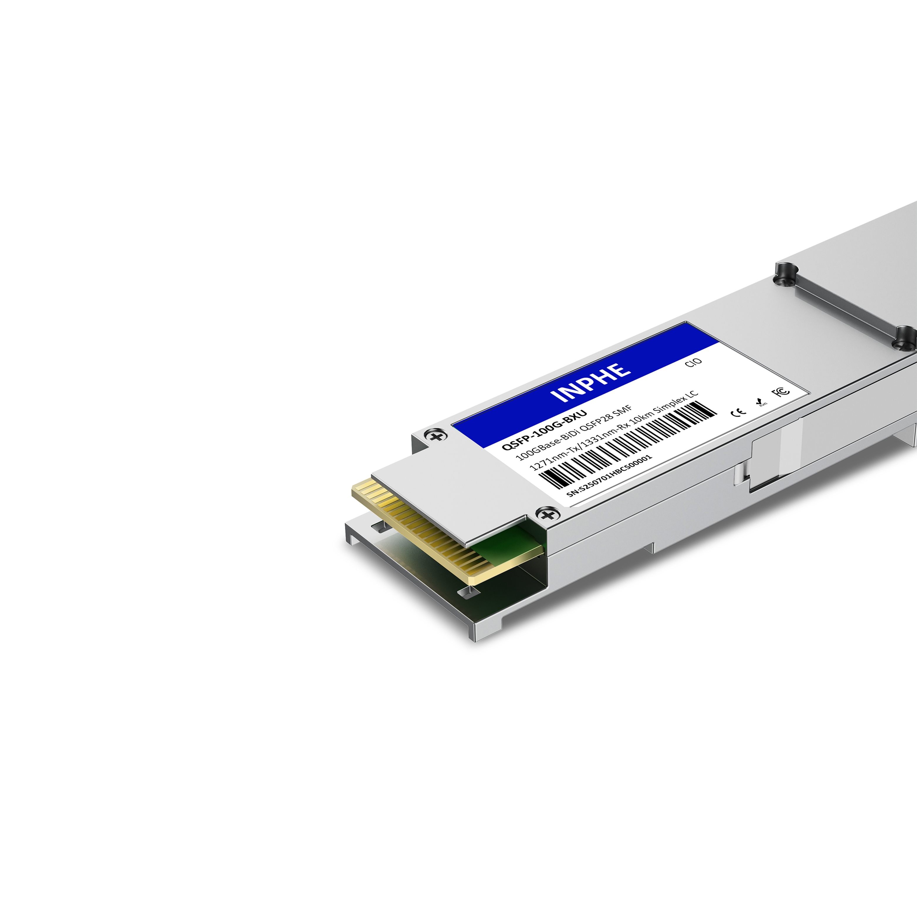 Juniper 740-173673 QSFP-100G-LRBD-U Compatible QSFP28 100G BiDi 1271nm-Tx/1331nm-Rx 10km SMF Simplex LC With Dual CDR DDM/DOM Optics Transceiver