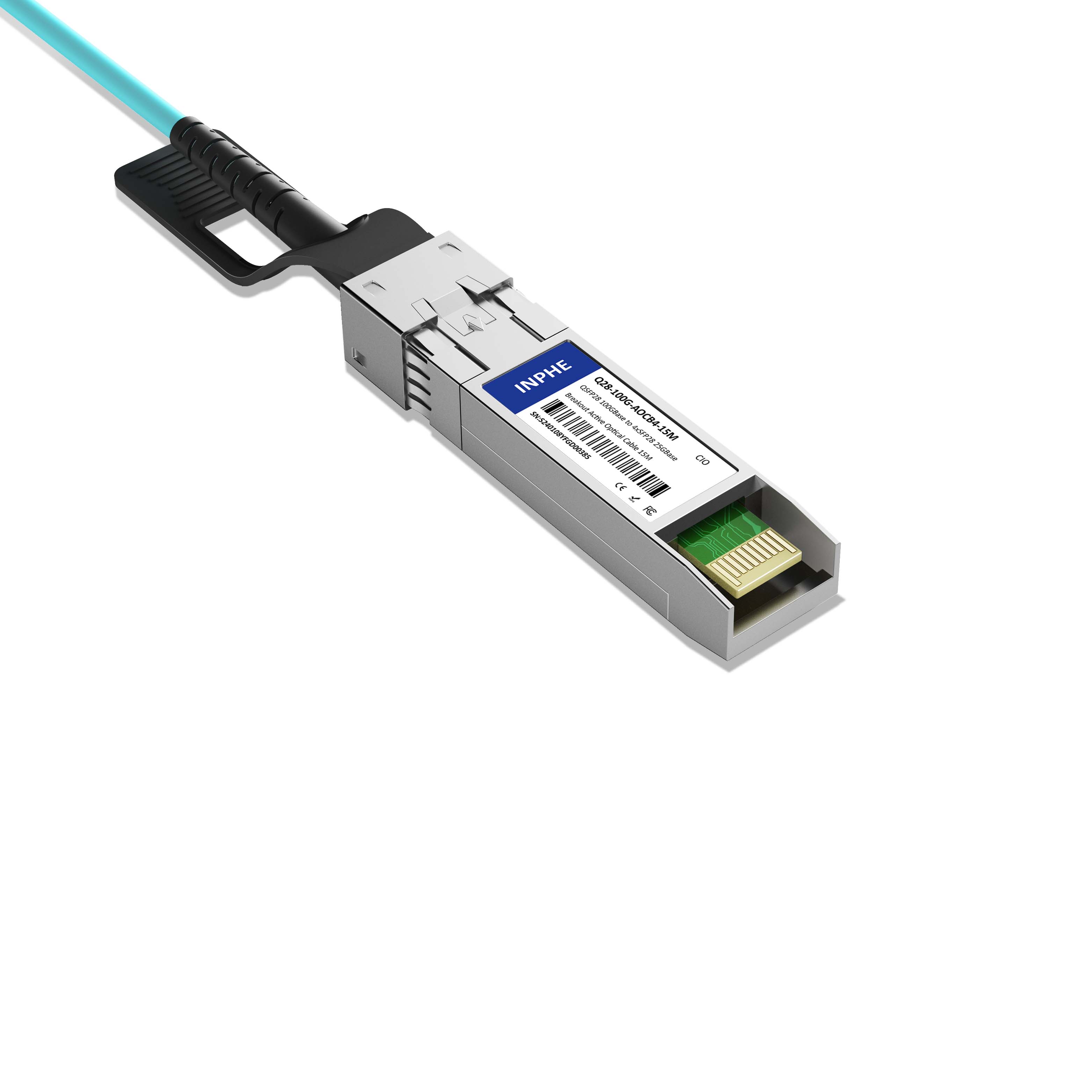 15m 49ft Cisco QSFP-4x25G-AOC15M Compatible QSFP28 100GBASE to 4x SFP28 25GBASE Active Optical Breakout Cable