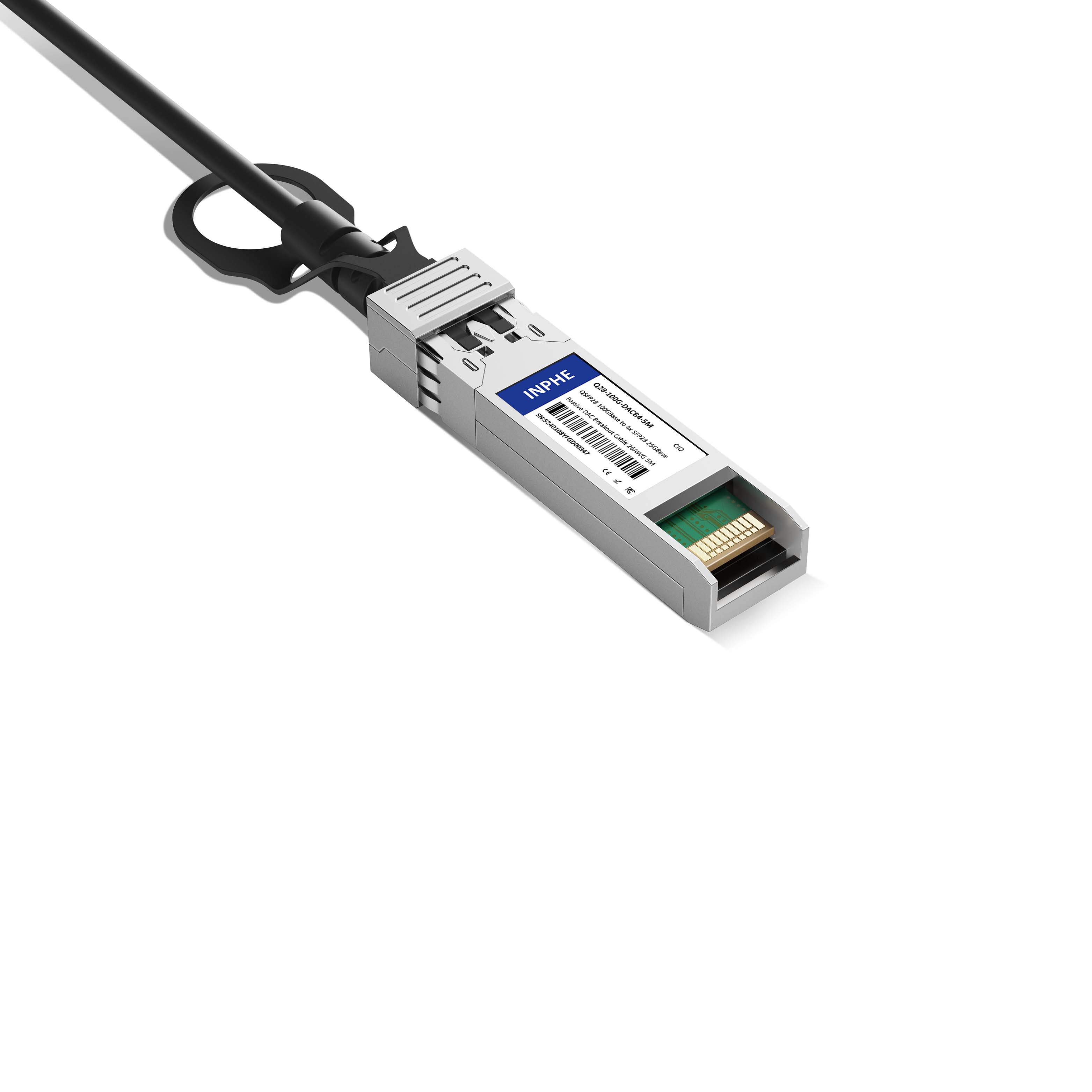 2.5m 8ft Cisco QDD-4ZQ100-CU2.5M Compatible QSFPDD 400GBASE to 4x QSFP56 100GBASE Passive Direct Attach Copper Breakout Cable 28AWG