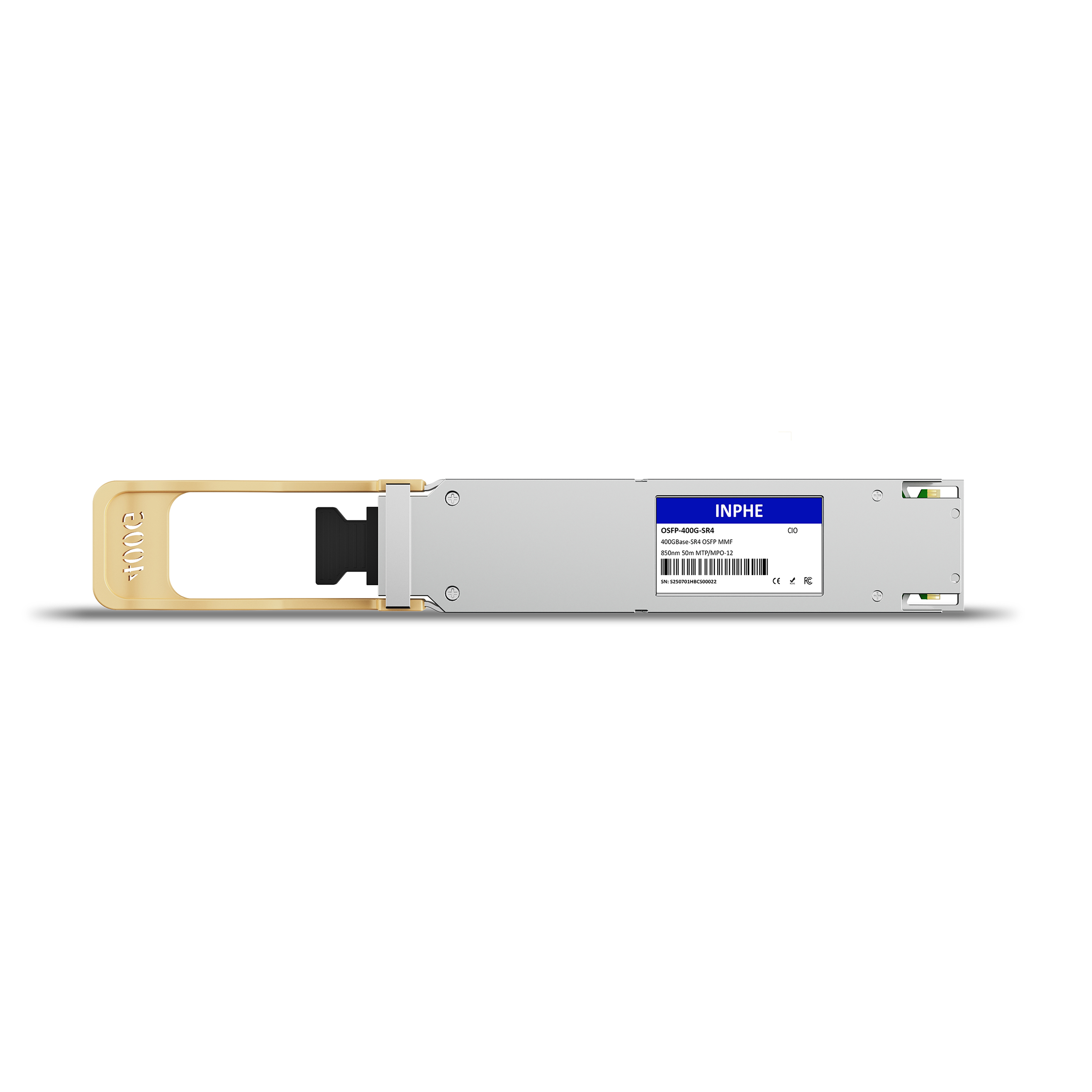Cisco Compatible OSFP 400GBASE SR4(VR4) 850nm 50m MMF MPO/MTP-12 With Dual CDR DDM/DOM Optics Transceiver, Finned Top