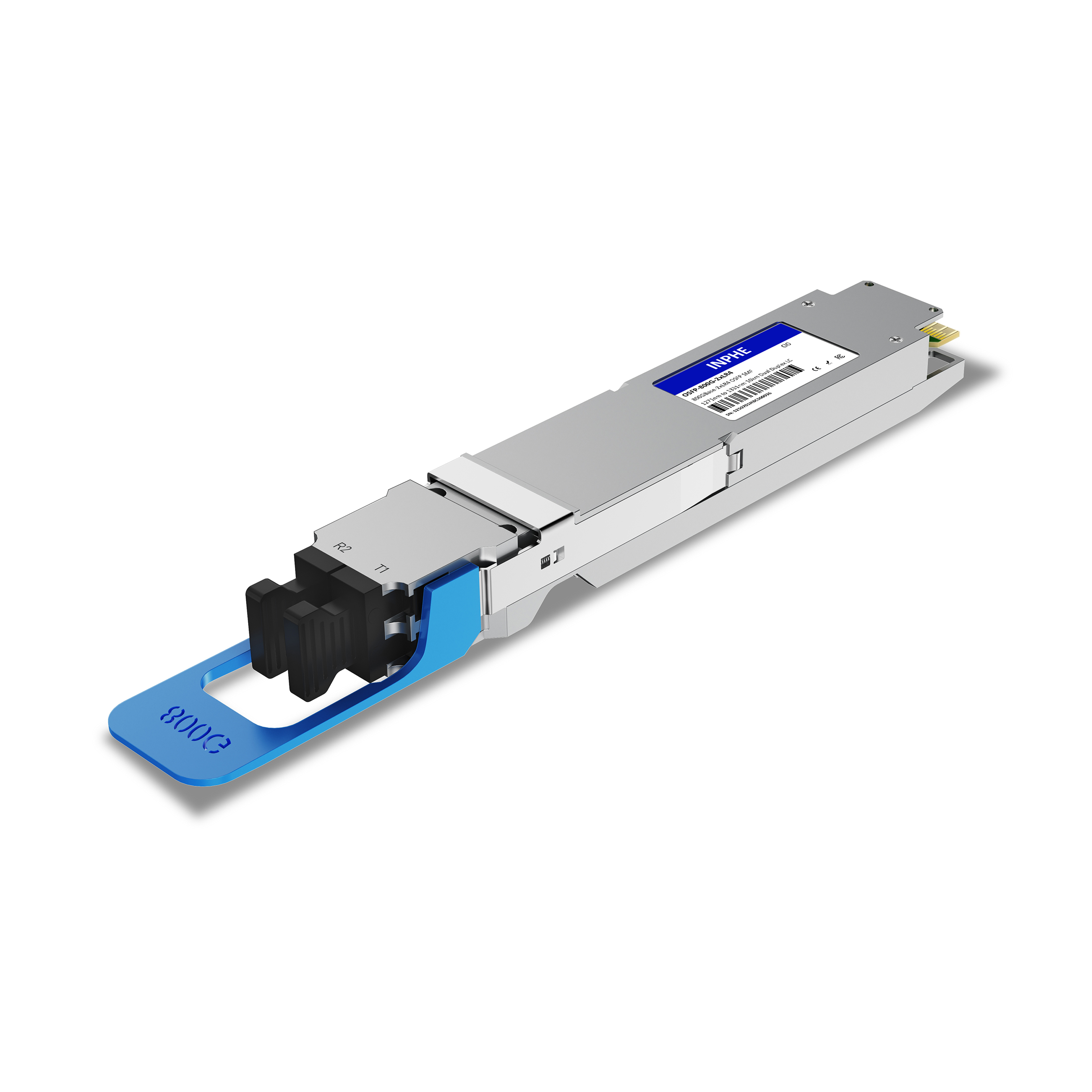 Cisco Compatible OSFP 800GBASE 2xLR4 1271/1291/1311/1331nm 10km SMF Dual Duplex LC With Dual CDR DDM/DOM Optics Transceiver, Support 2x400G LR4, Finned Top