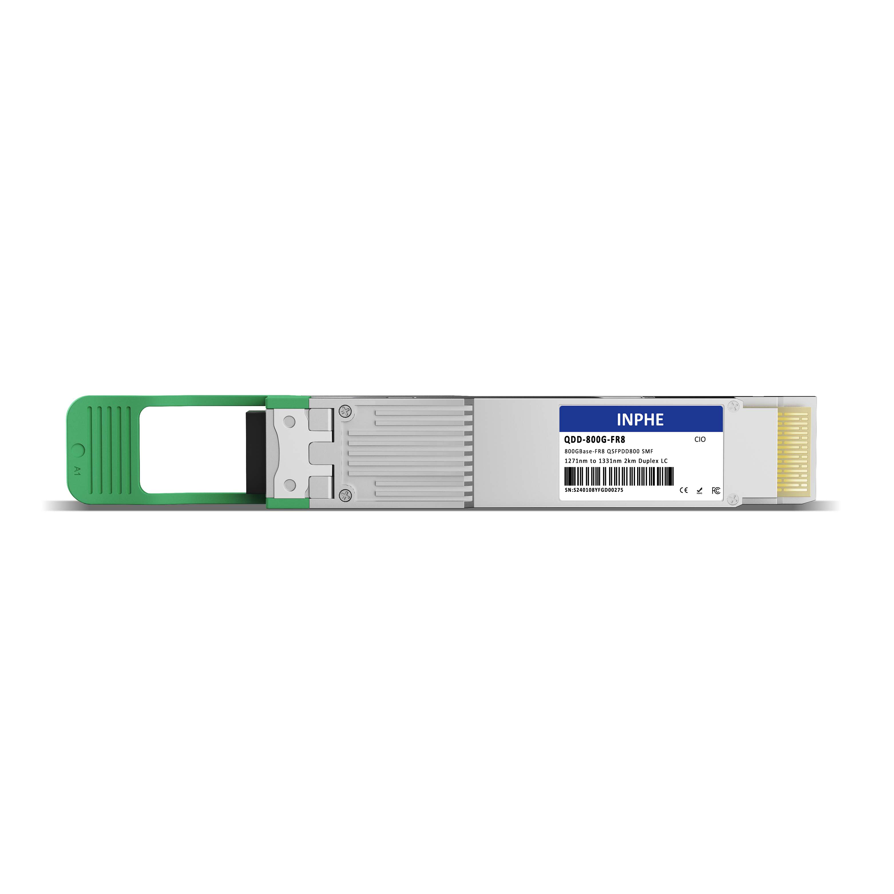 Cisco Compatible QSFP-DD800 800GBASE FR8 1271/1291/1311/1331nm 2km SMF Duplex LC With Dual CDR DDM/DOM Optics Transceiver