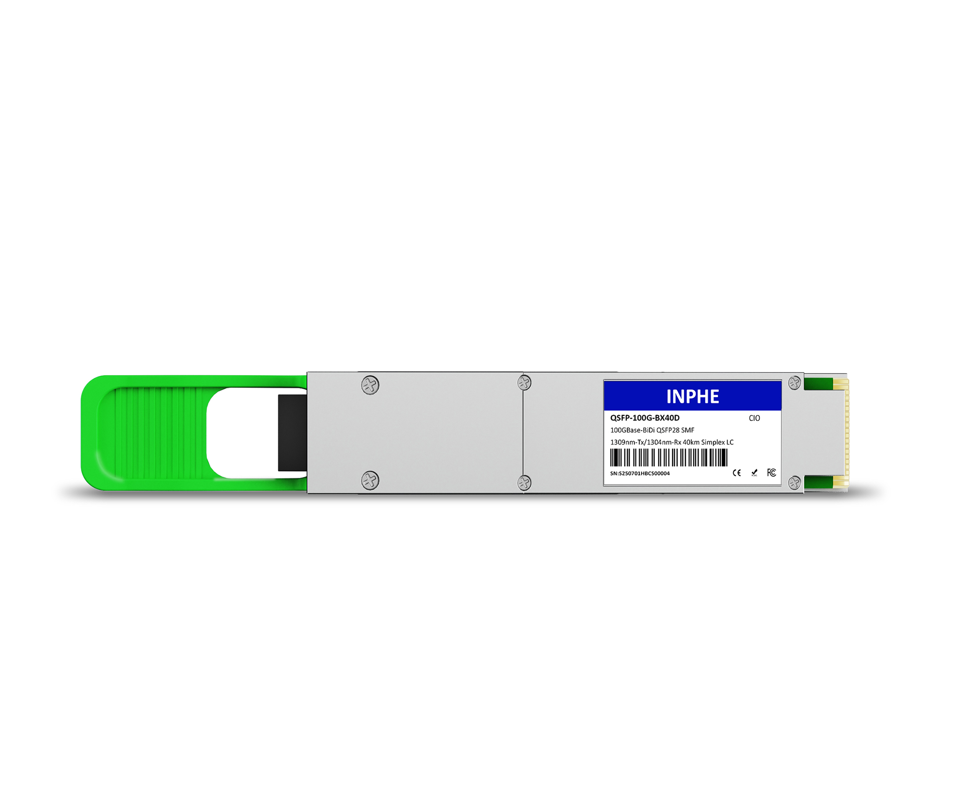 Juniper 740-173677 QSFP-100G-ERBD-D Compatible QSFP28 100G BiDi 1309.14nm-Tx/1304.58nm-Rx 40km SMF Simplex LC With Dual CDR DDM/DOM Optics Transceiver