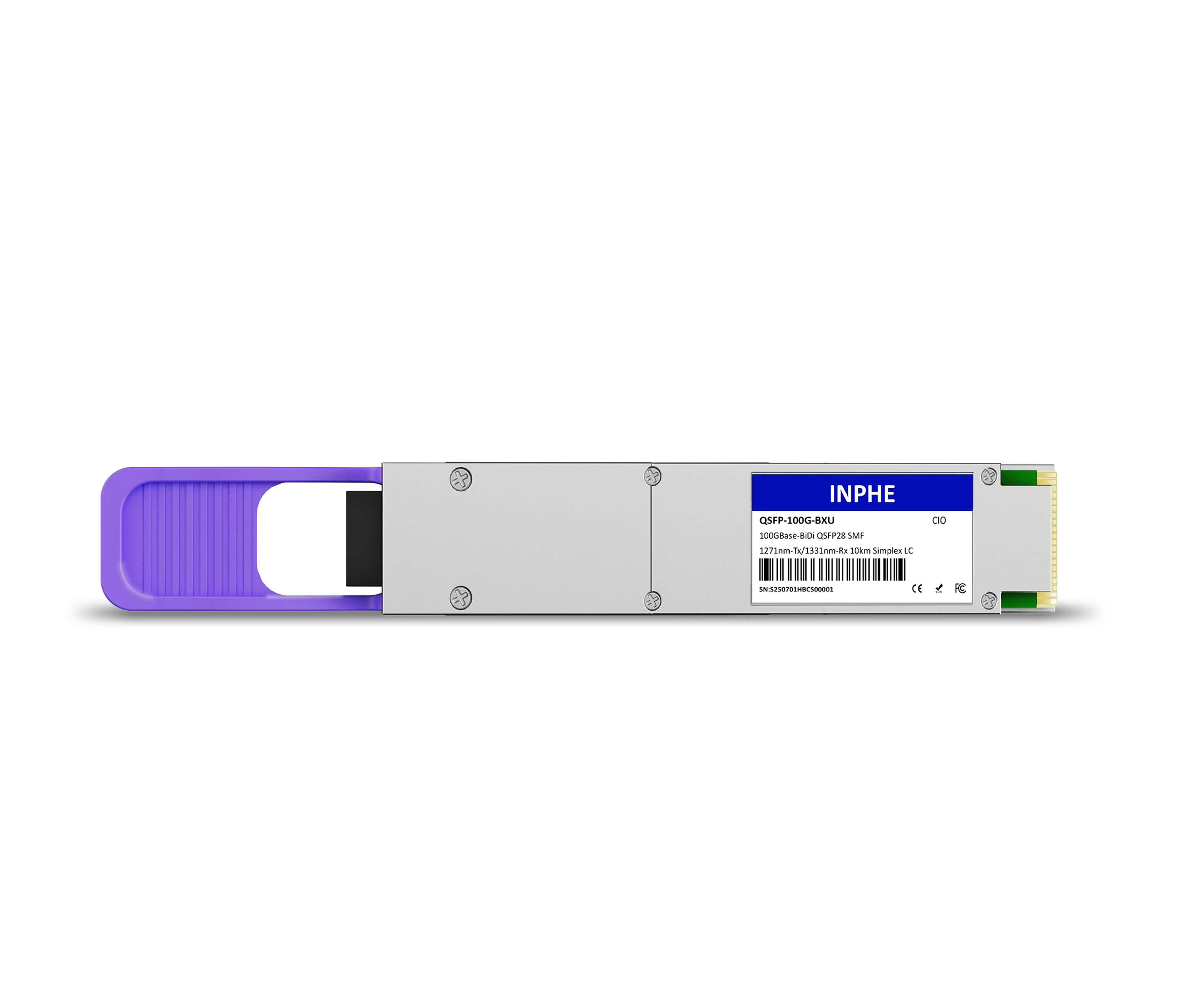 Juniper 740-173673 QSFP-100G-LRBD-U Compatible QSFP28 100G BiDi 1271nm-Tx/1331nm-Rx 10km SMF Simplex LC With Dual CDR DDM/DOM Optics Transceiver