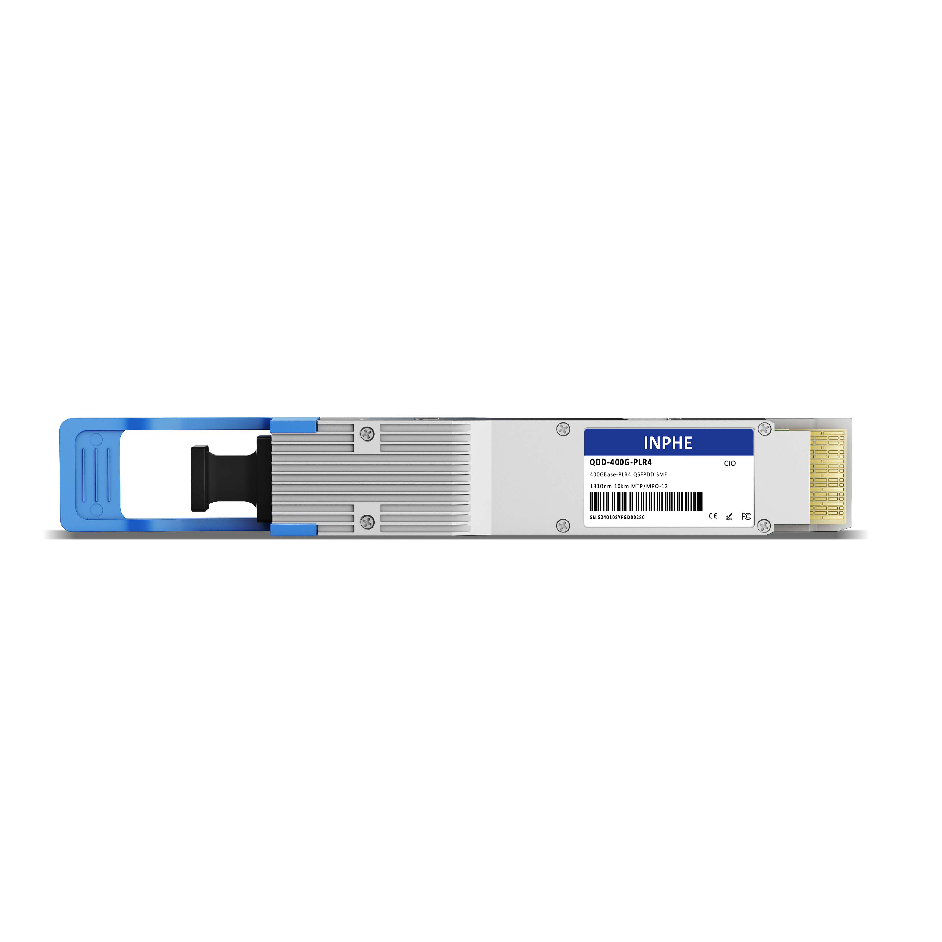 Cisco QDD-4X100G-LR-S Compatible QSFPDD 400GBASE PLR4 1310nm 10km SMF MPO/MTP-12 DDM/DOM Optics Transceiver, Support 4x 100G LR1