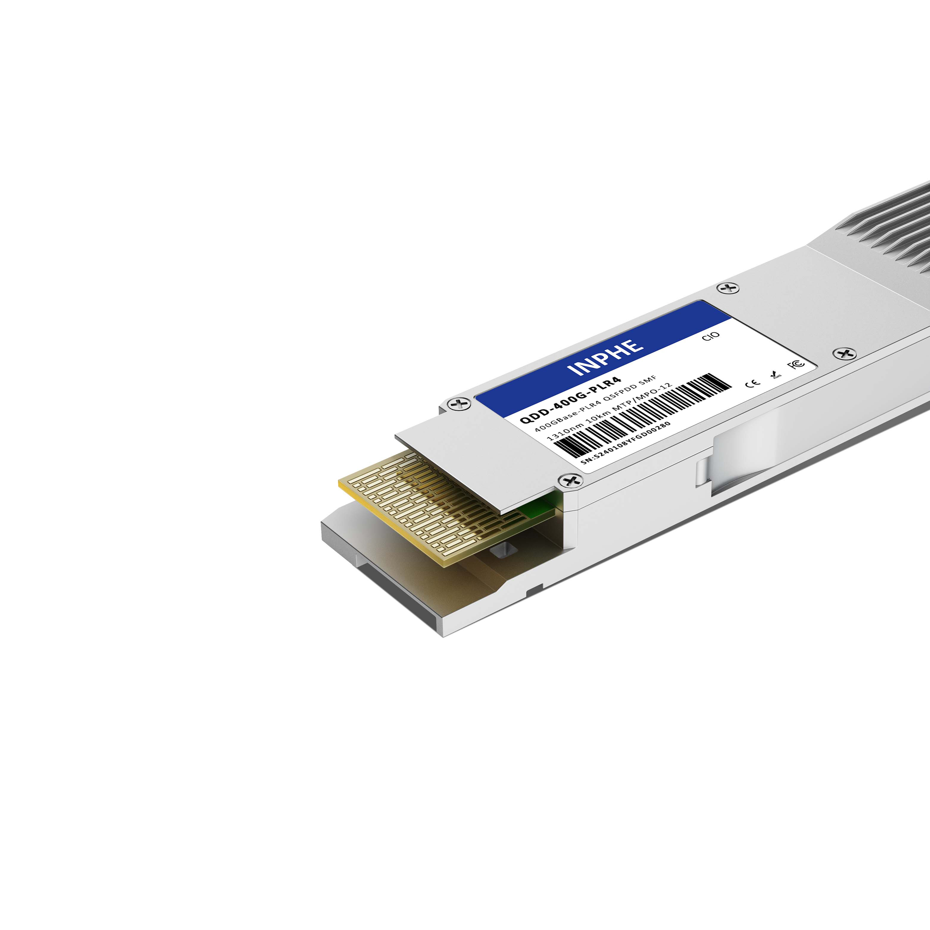 Cisco QDD-4X100G-LR-S Compatible QSFPDD 400GBASE PLR4 1310nm 10km SMF MPO/MTP-12 DDM/DOM Optics Transceiver, Support 4x 100G LR1