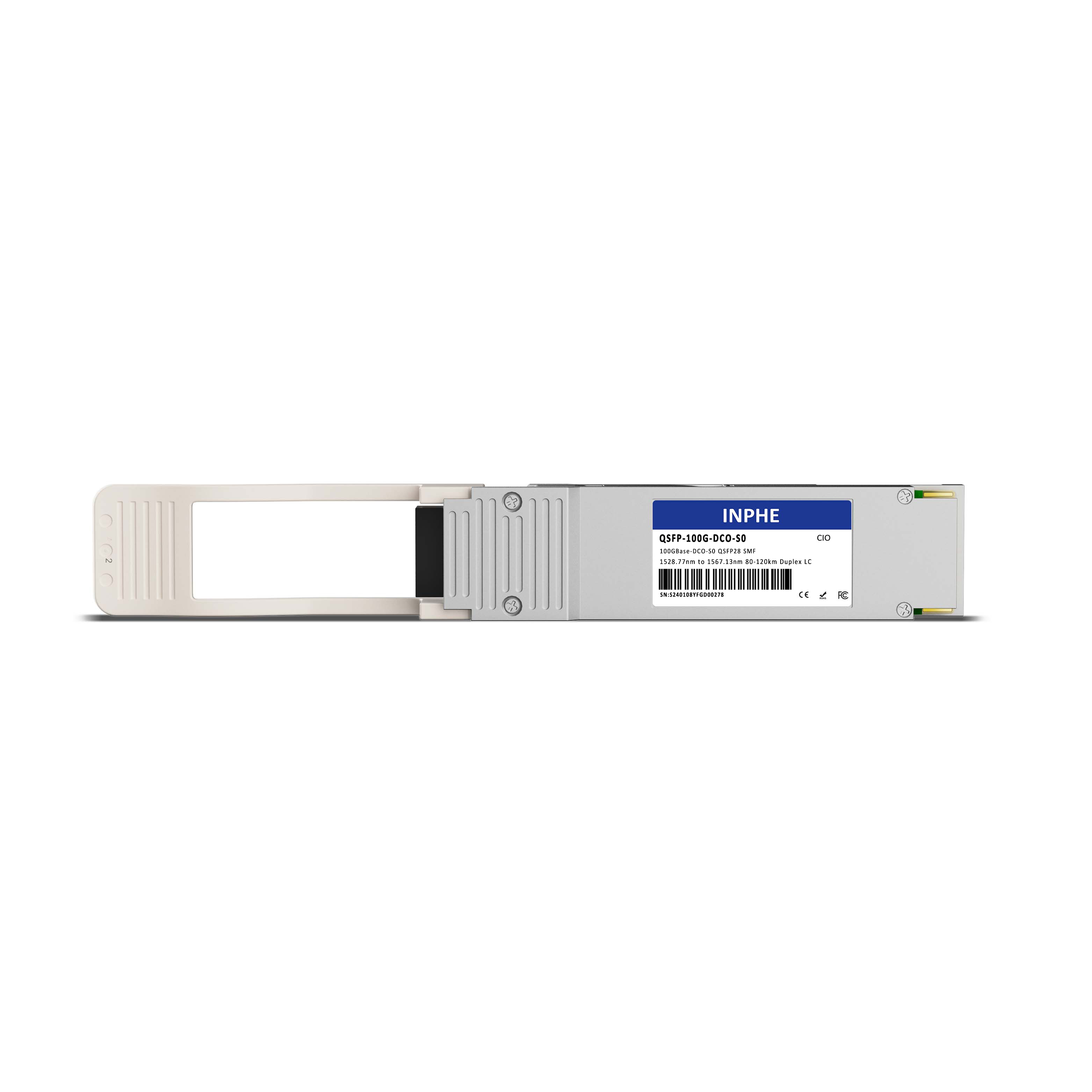 Cisco Compatible QSFP28 100G ZR Coherent (DCO) High Power 0dBm 1528.77nm to 1567.13nm 80-120km SMF Duplex LC DDM/DOM Optics Transceiver